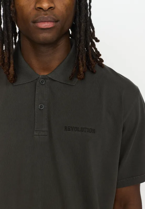Loose Poloshirt / 1440 REV - Black made by Revolution