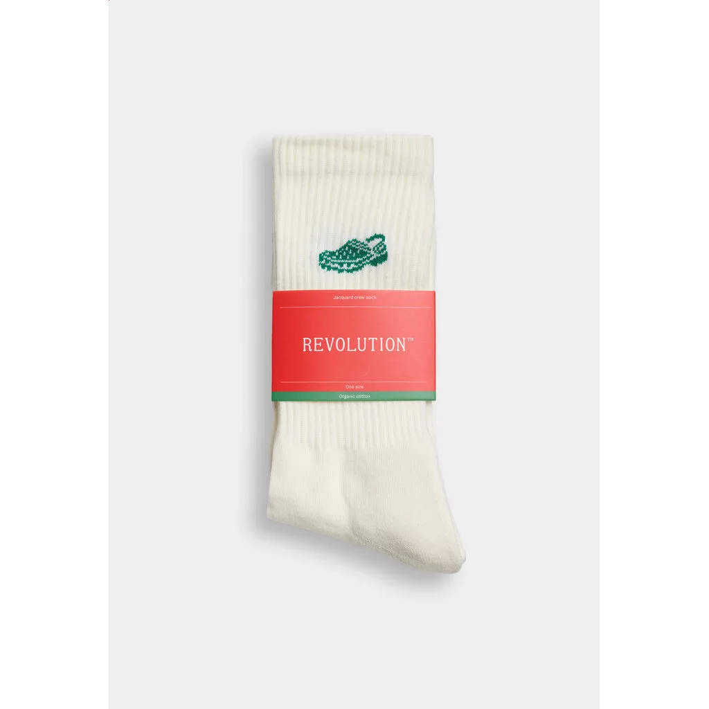 Jaquard Crew Sock / 8925 CRO - White sold by Revolution product image thumbnail 2