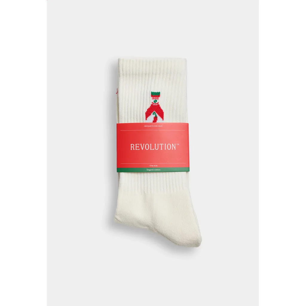 Jaquard Crew Sock / 8925 CHI - White sold by Revolution product image thumbnail 2
