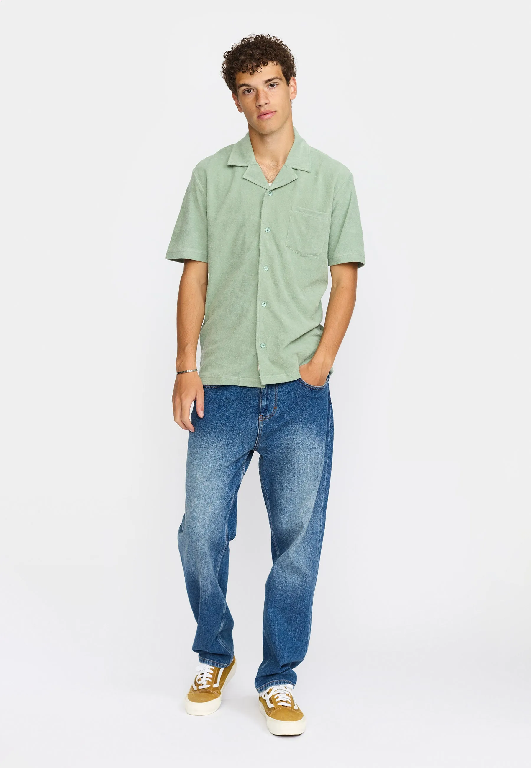 Terry Short-sleeved Cuban Shirt / 3823 - Mint sold by Revolution product image thumbnail 4