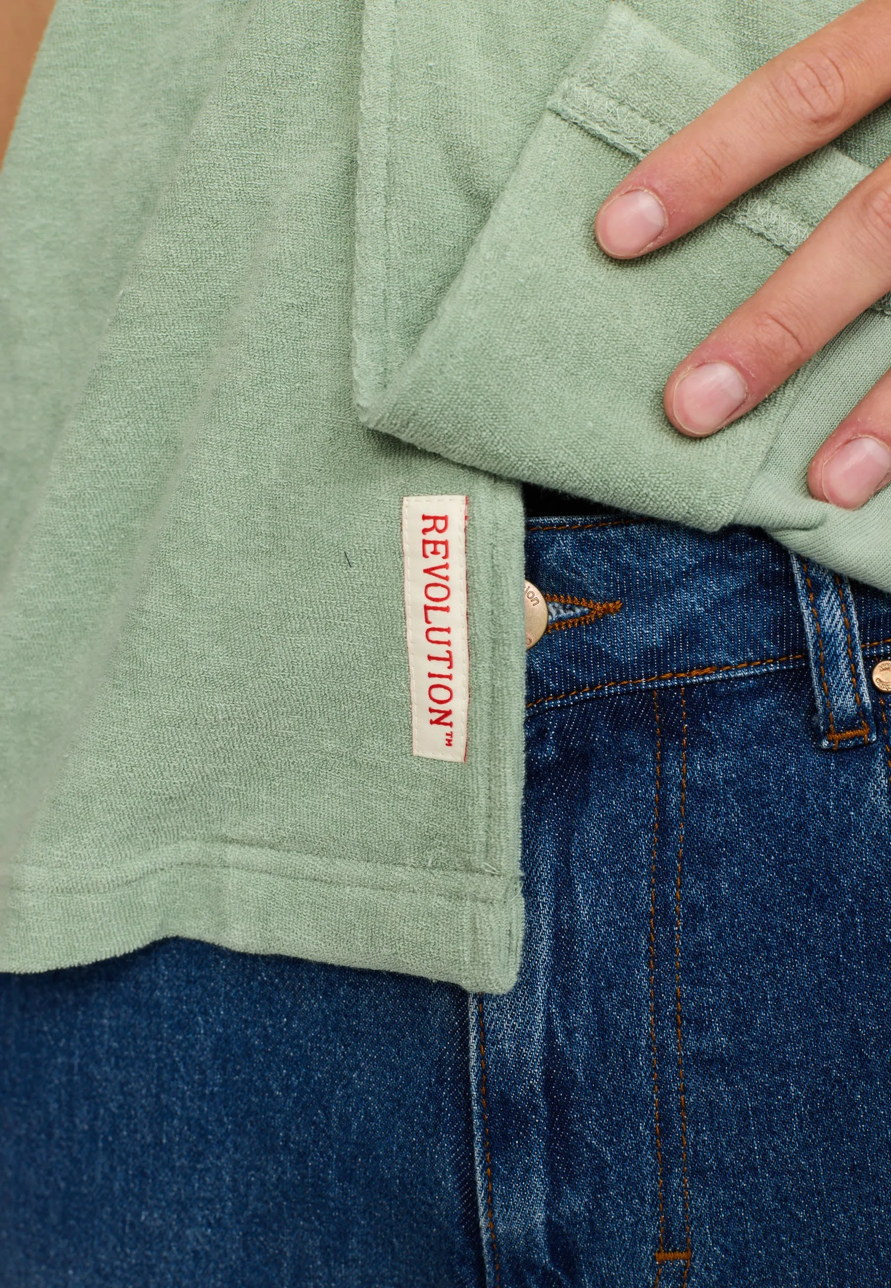 Terry Short-sleeved Cuban Shirt / 3823 - Mint sold by Revolution product image thumbnail 5