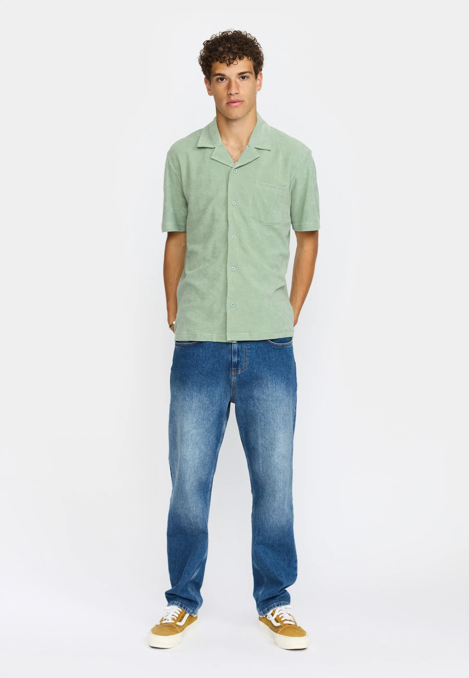 Terry Short-sleeved Cuban Shirt / 3823 - Mint sold by Revolution product image thumbnail 2