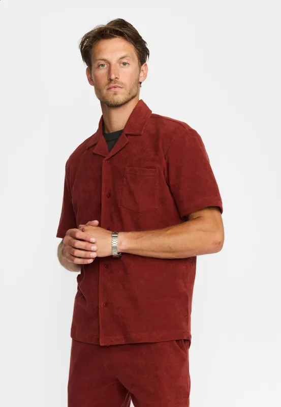 Terry Short-sleeved Cuban Shirt / 3823 - Darkorange made by Revolution