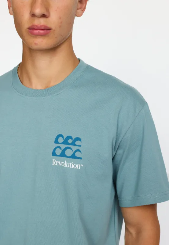 Printed T-shirt / 1453 SUM - Blue made by Revolution