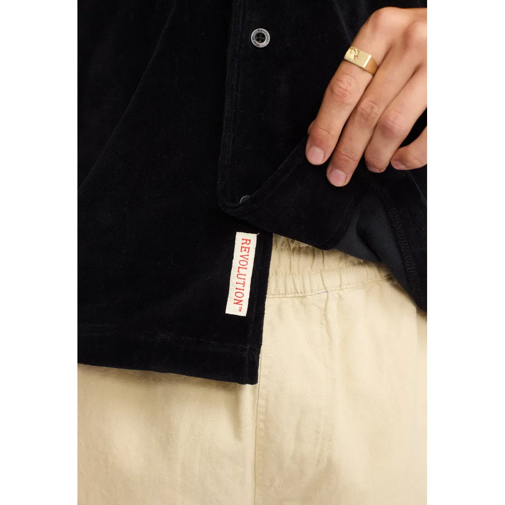 Velour Short-sleeved Cuban Shirt / 3233 - Black sold by Revolution product image thumbnail 4