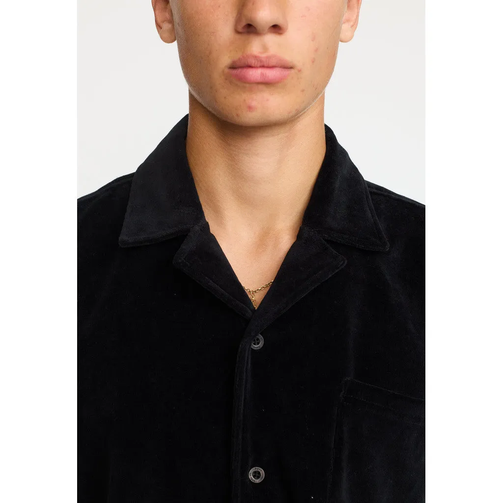 Velour Short-sleeved Cuban Shirt / 3233 - Black sold by Revolution product image thumbnail 5
