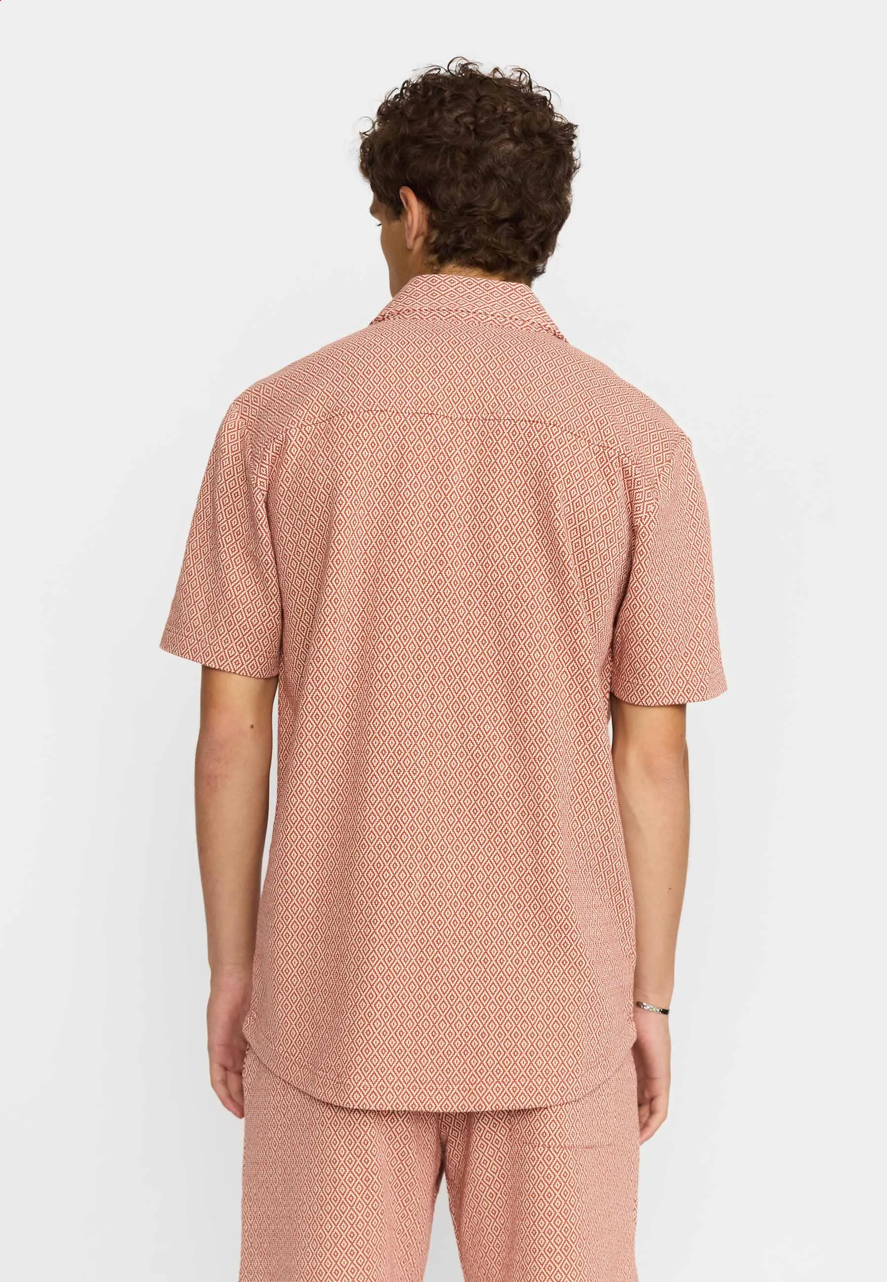 Jaquard Short-sleeved Cuban Shirt / 3175 - Orange sold by Revolution product image thumbnail 3