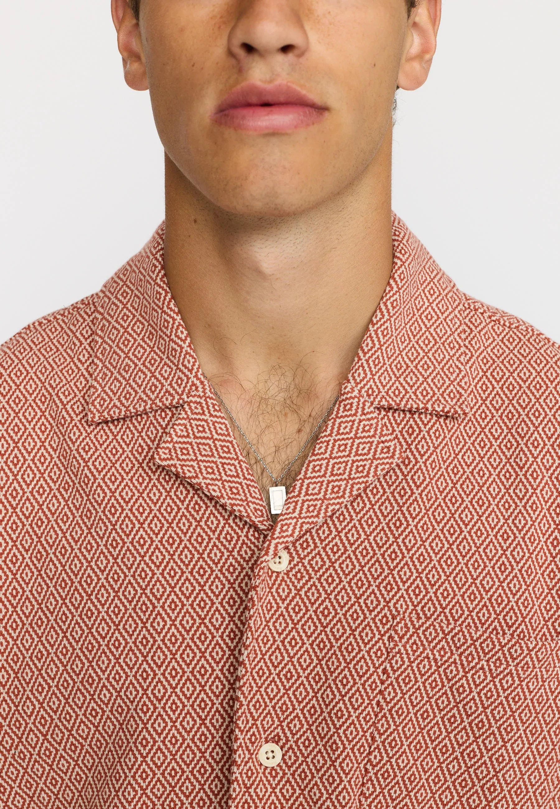 Jaquard Short-sleeved Cuban Shirt / 3175 - Orange sold by Revolution product image thumbnail 5