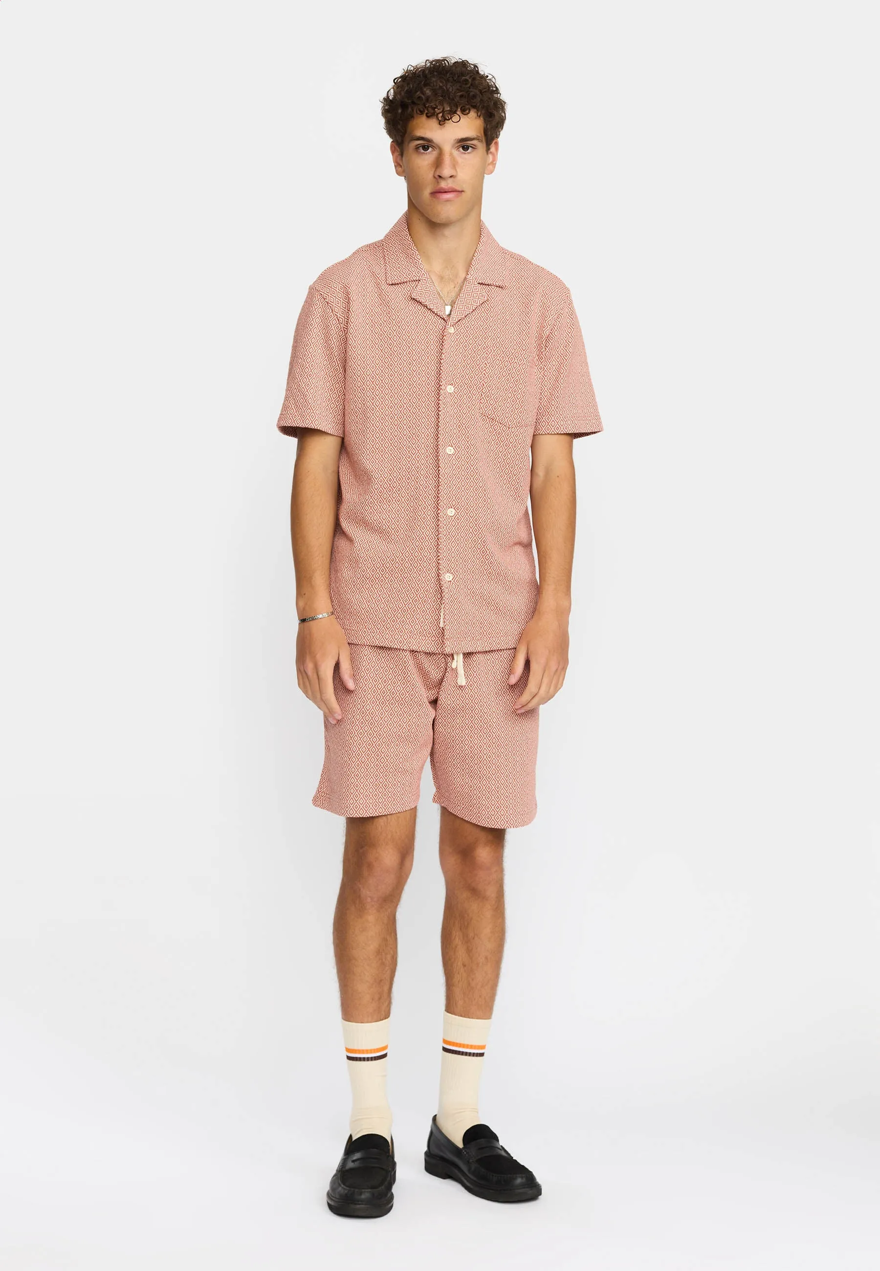 Jaquard Short-sleeved Cuban Shirt / 3175 - Orange sold by Revolution product image thumbnail 2