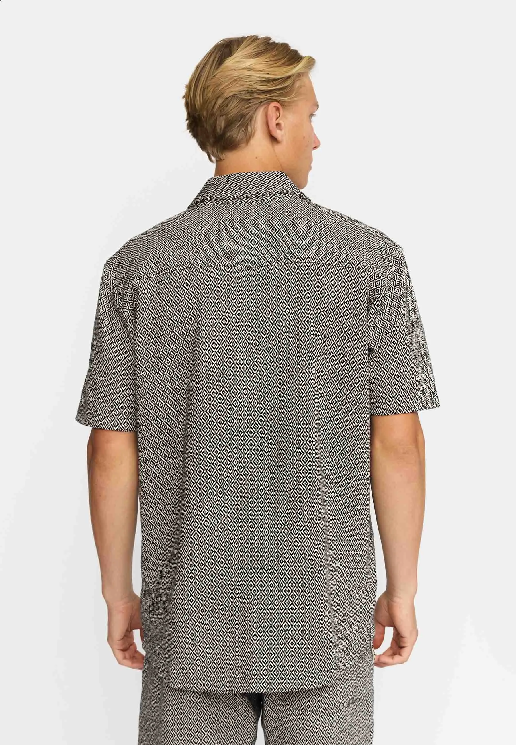 Jaquard Short-sleeved Cuban Shirt / 3175 - Black sold by Revolution product image thumbnail 4