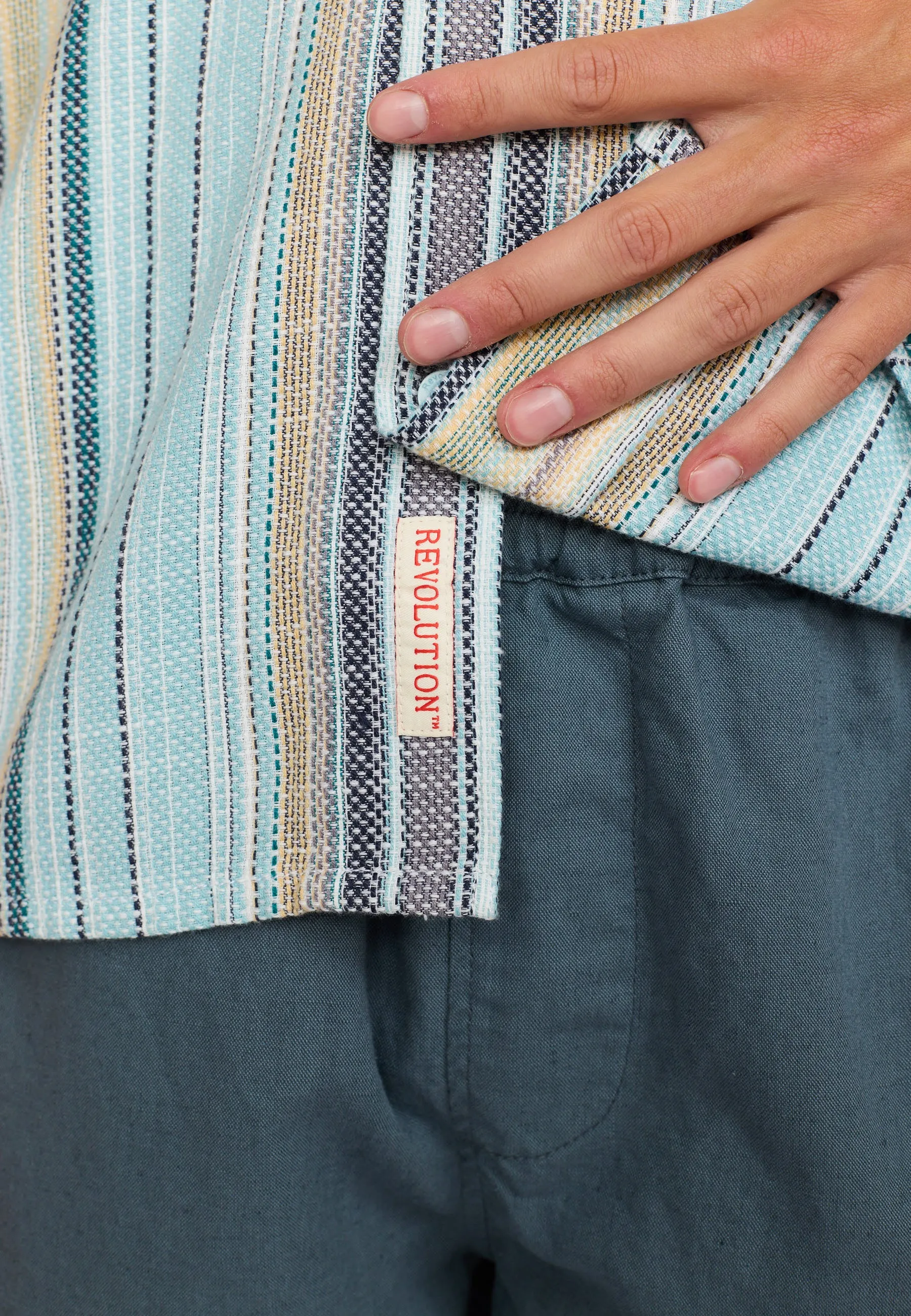 Short-sleeved Cuban Shirt / 3161 - Blue sold by Revolution product image thumbnail 4