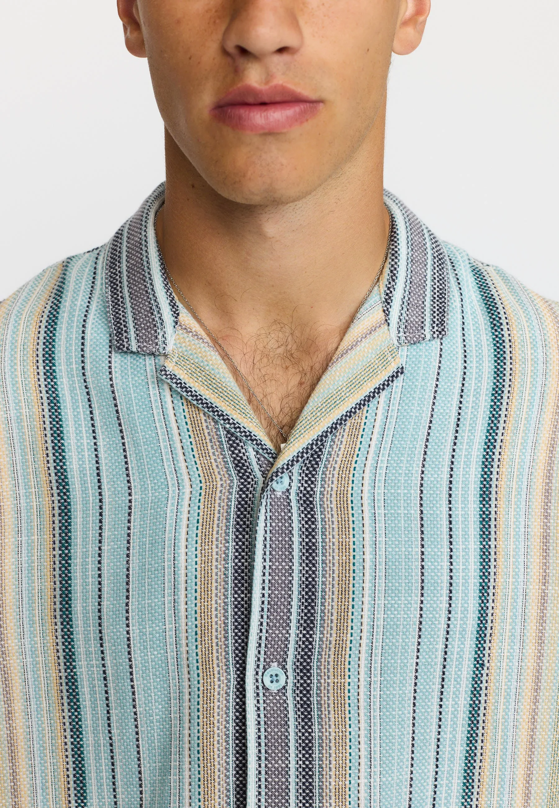 Short-sleeved Cuban Shirt / 3161 - Blue sold by Revolution product image thumbnail 5