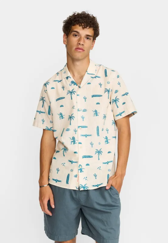 Short-sleeved Cuban Shirt / 3250 - Offwhite made by Revolution