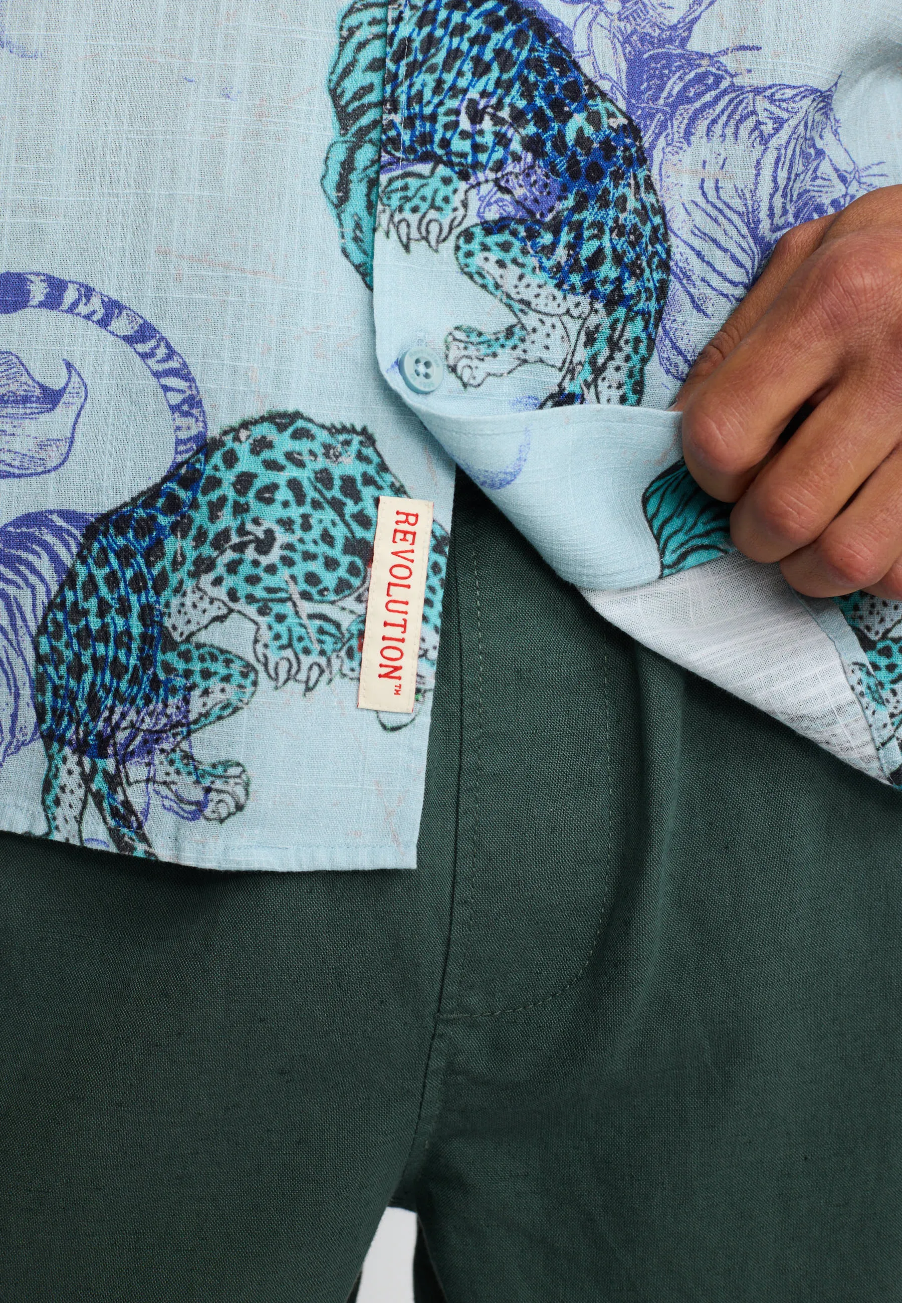 Short-sleeved Cuban Shirt / 3249 - Blue sold by Revolution product image thumbnail 5