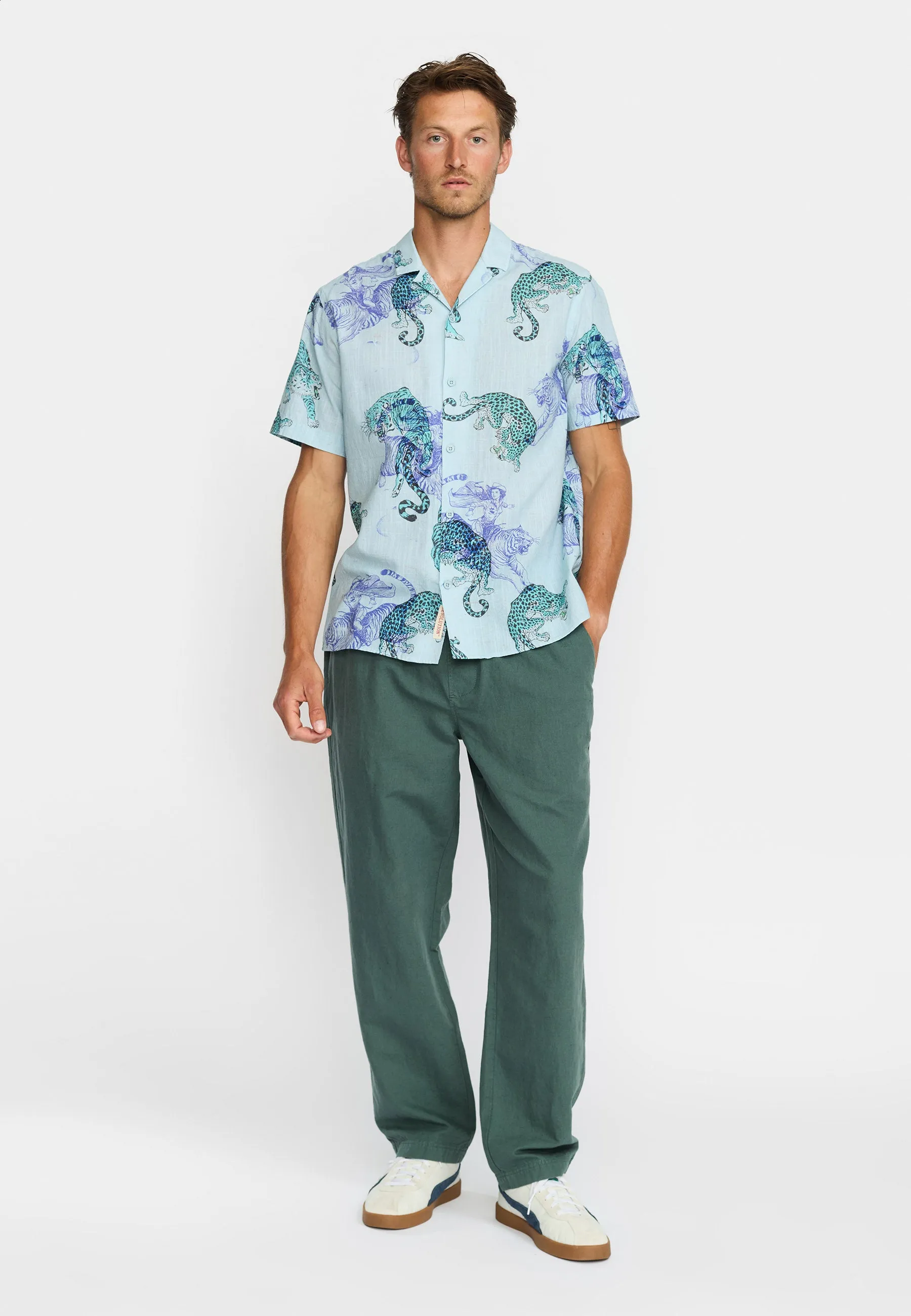 Short-sleeved Cuban Shirt / 3249 - Blue sold by Revolution product image thumbnail 2