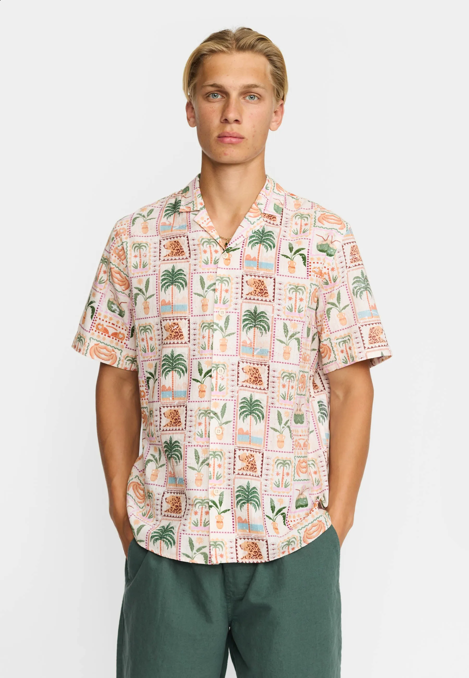 Short-sleeved Cuban Shirt / 3247 - Offwhite sold by Revolution