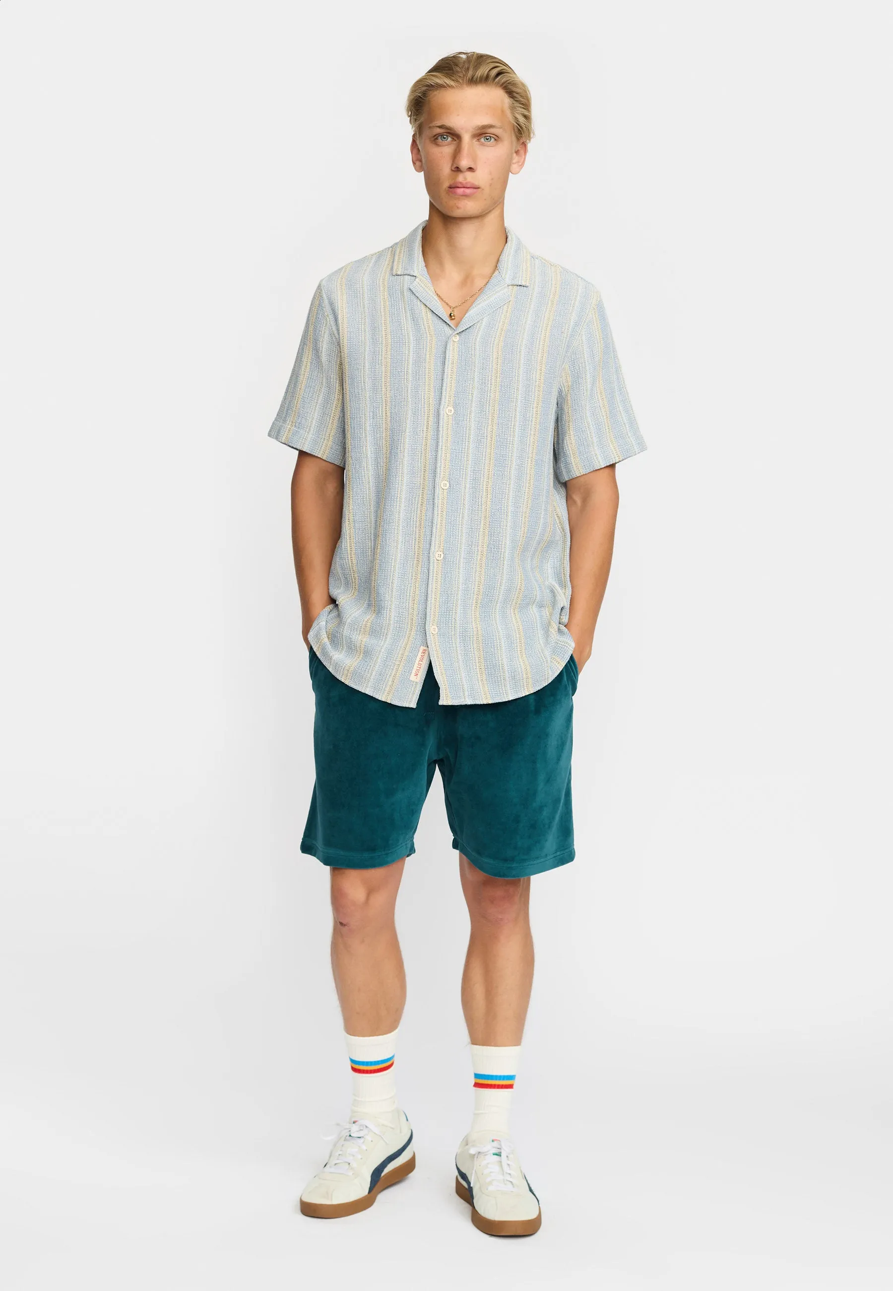 Short-sleeved Cuban Shirt / 3242 - Blue sold by Revolution product image thumbnail 2