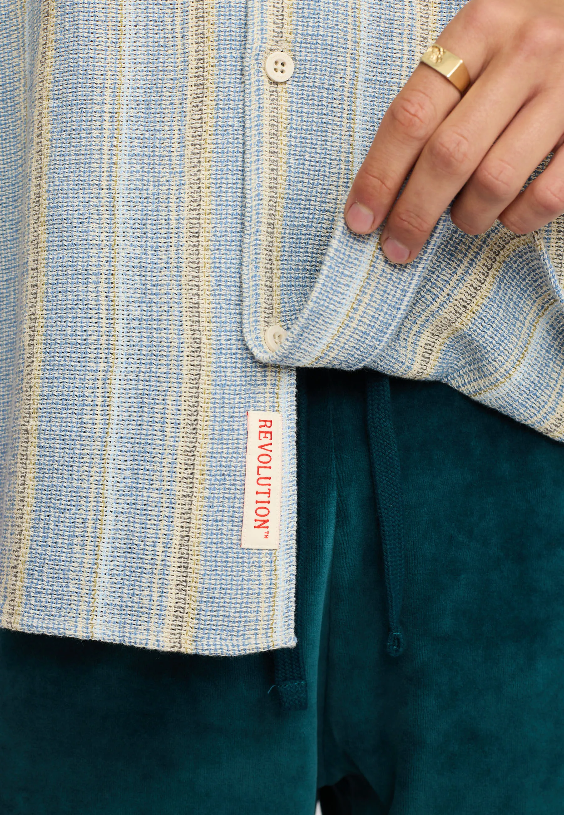 Short-sleeved Cuban Shirt / 3242 - Blue sold by Revolution product image thumbnail 4