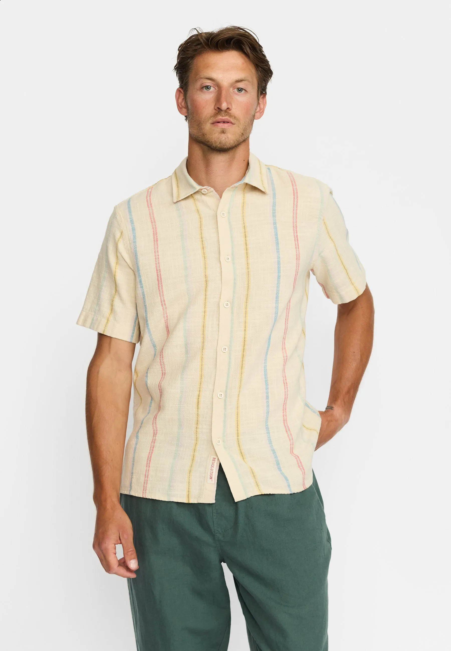 Short-sleeved Cuban Shirt / 3238 - Purple sold by Revolution
