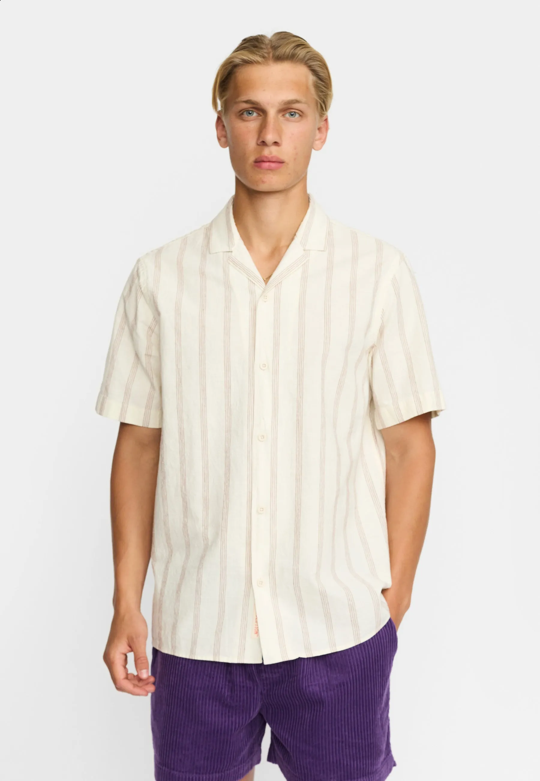 Short-sleeved Cuban Shirt / 3237 - Darkorange sold by Revolution