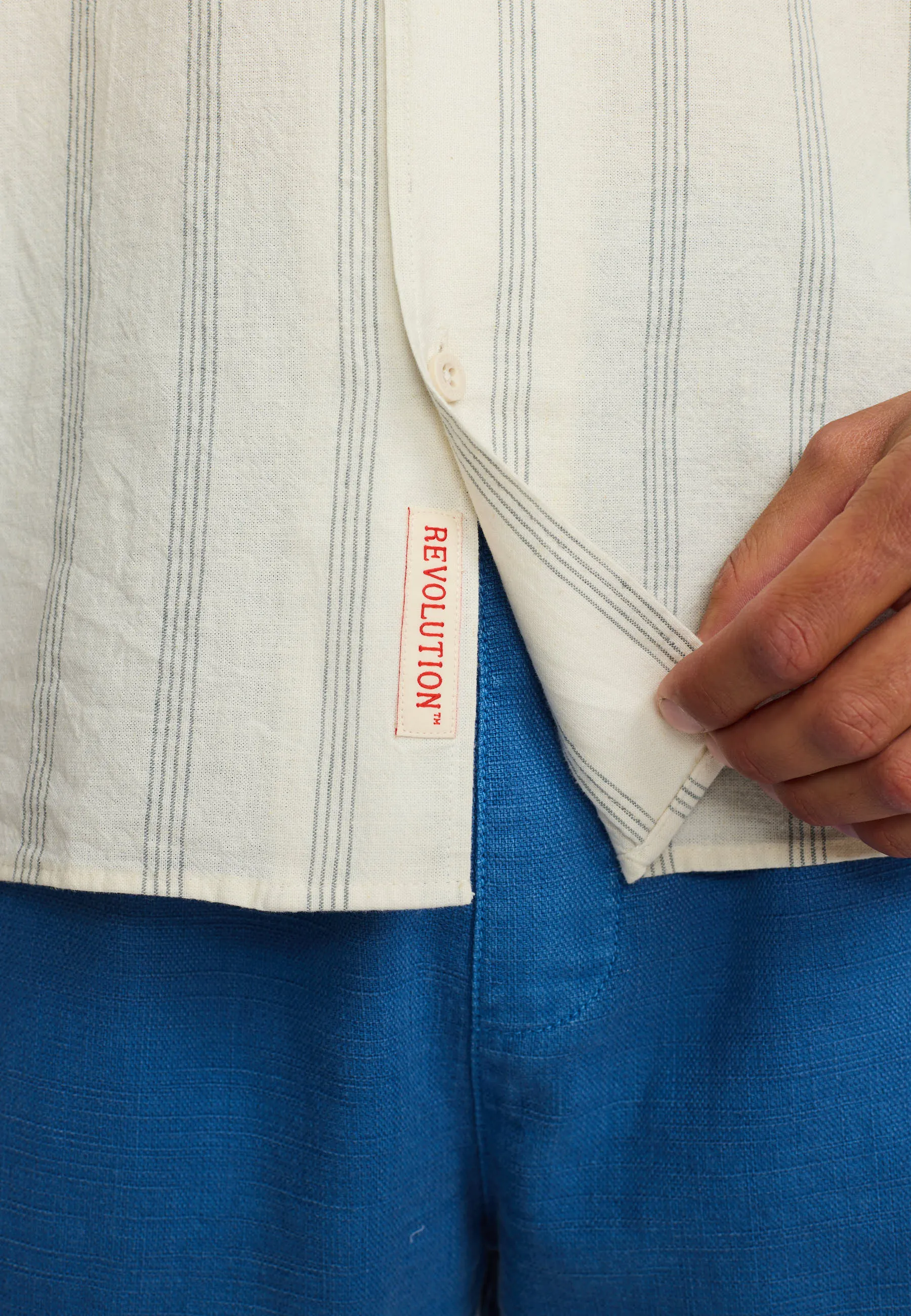 Short-sleeved Cuban Shirt / 3237 - Blue sold by Revolution product image thumbnail 5