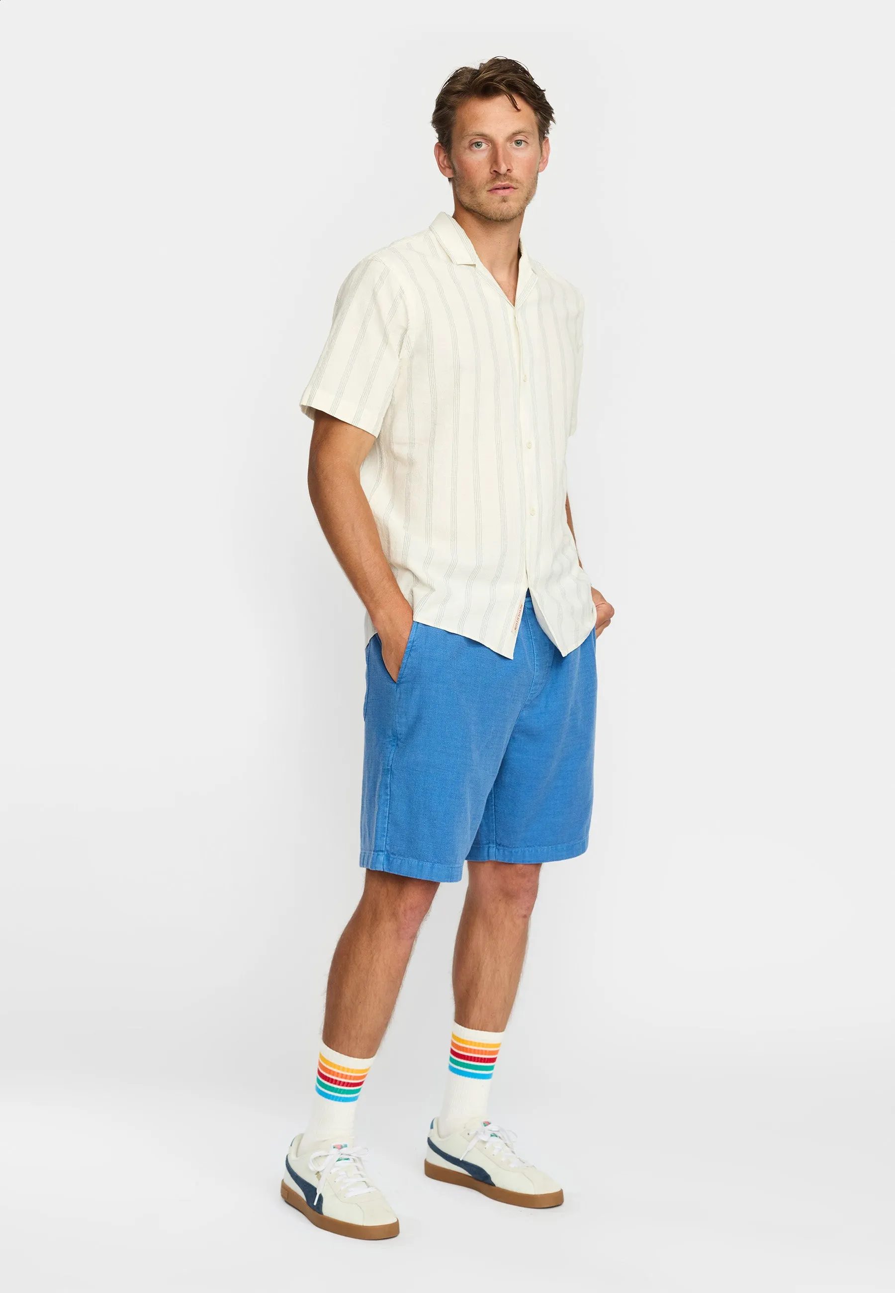 Short-sleeved Cuban Shirt / 3237 - Blue sold by Revolution product image thumbnail 2