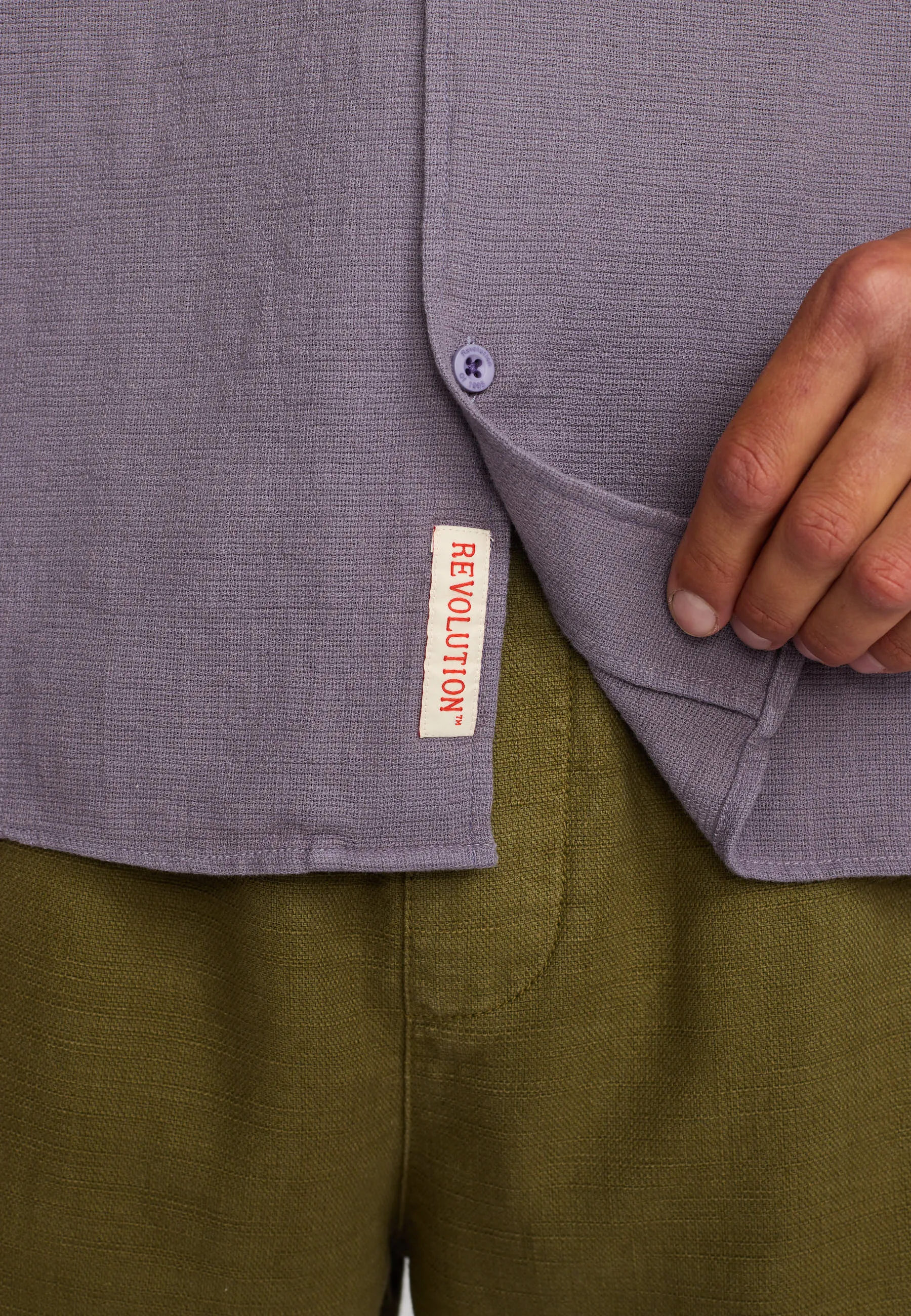 Short-sleeved Cuban Shirt / 3927 - Darkpurple sold by Revolution product image thumbnail 4