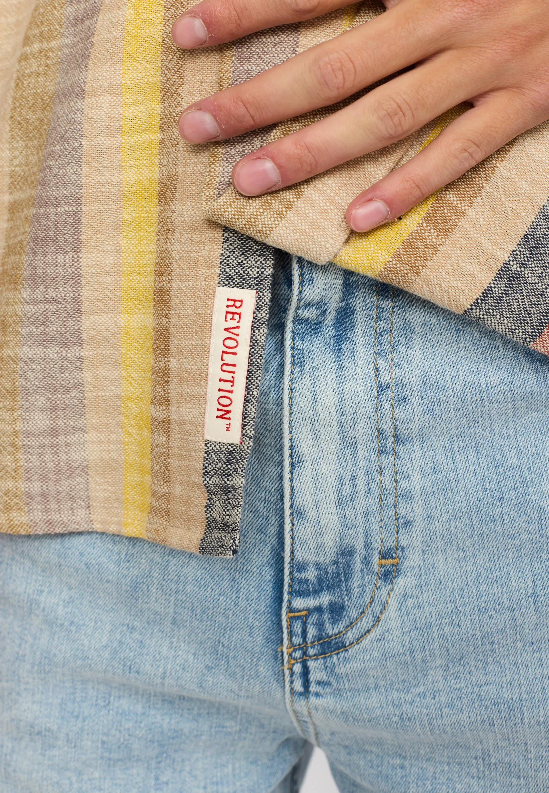 Short-sleeved Cuban Shirt / 3918 - Brown sold by Revolution product image thumbnail 5