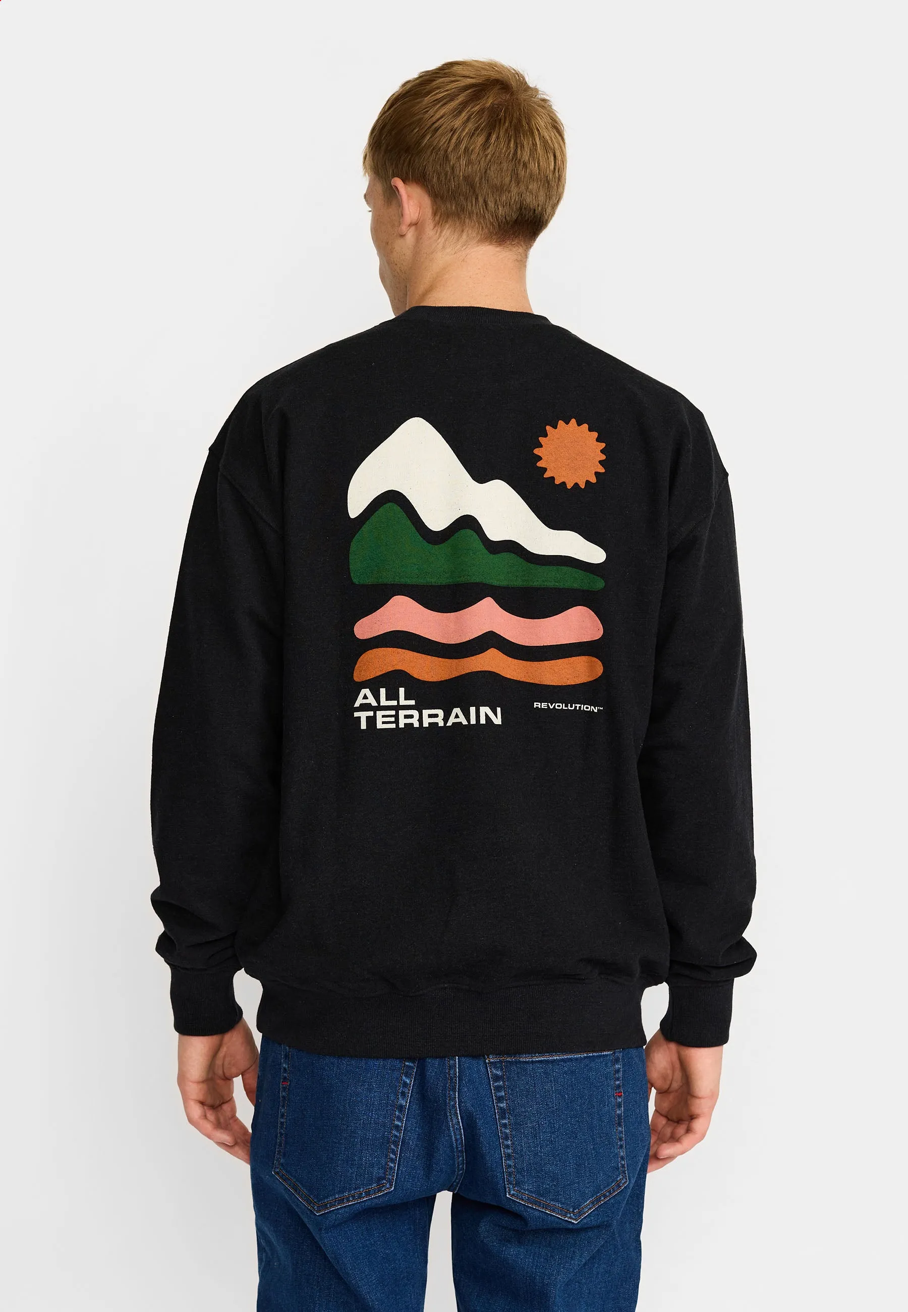 Printed Crewneck / 2812 TER - Black-melange sold by Revolution product image thumbnail 5