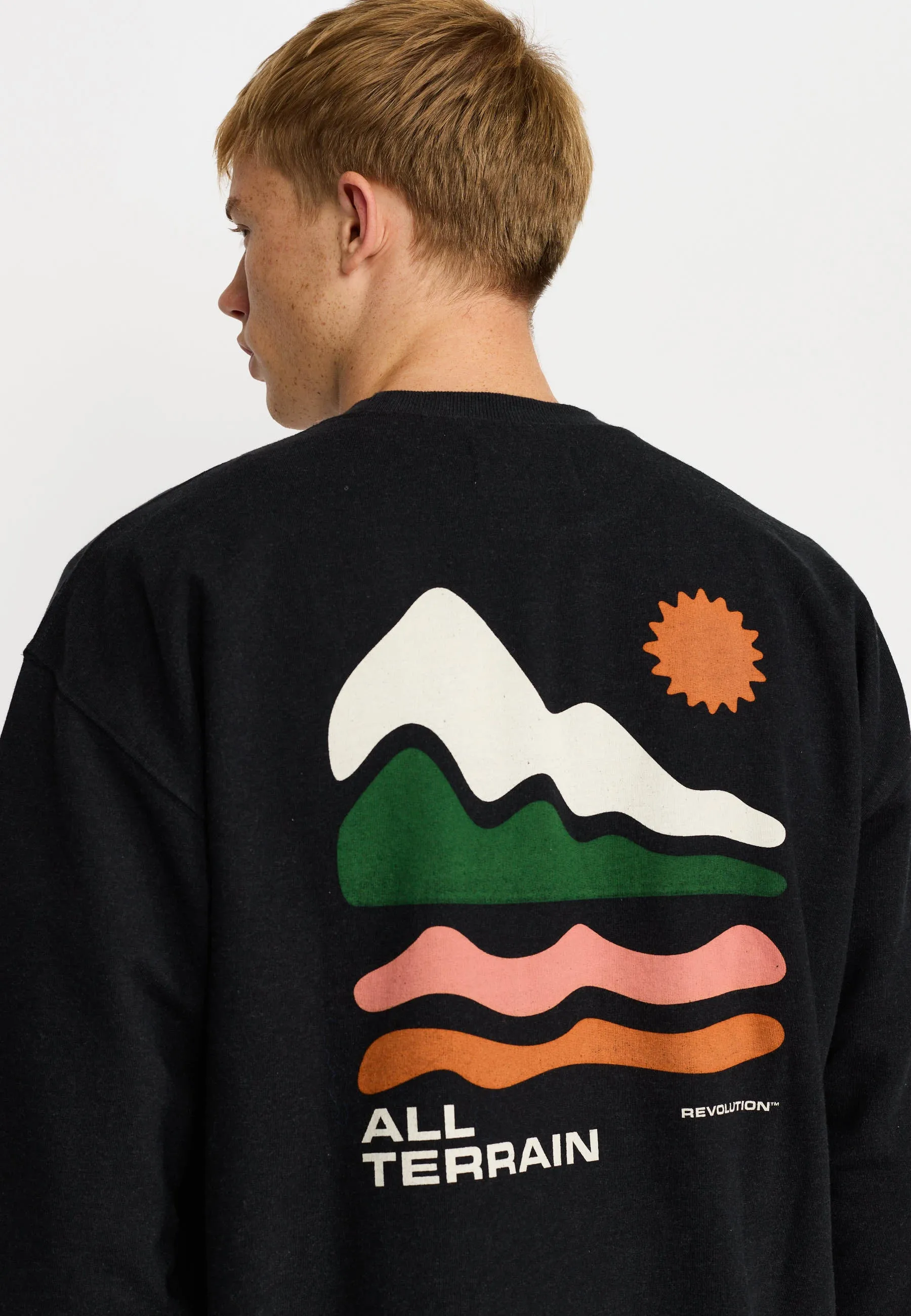 Printed Crewneck / 2812 TER - Black-melange sold by Revolution product image thumbnail 2
