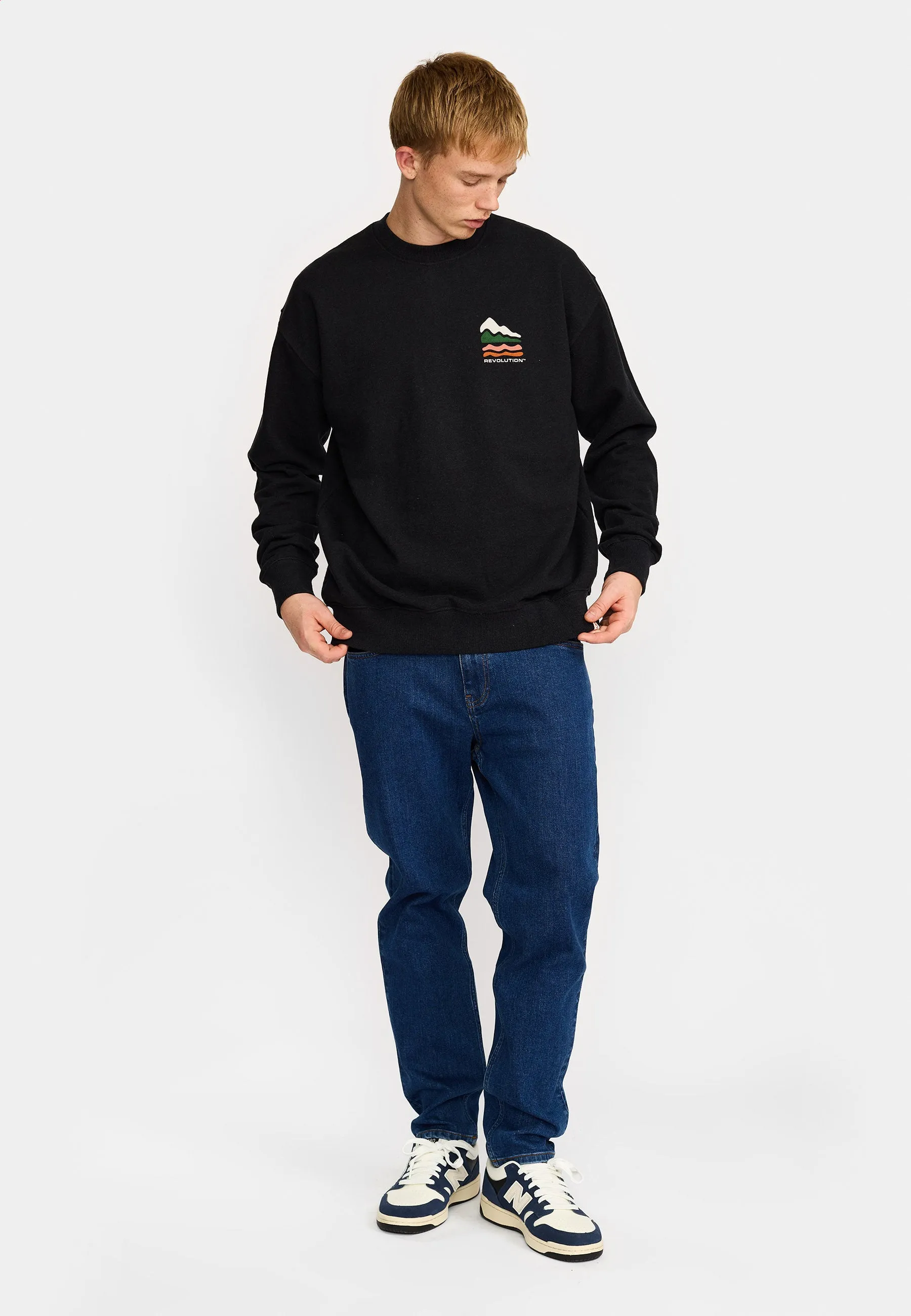 Printed Crewneck / 2812 TER - Black-melange sold by Revolution product image thumbnail 3