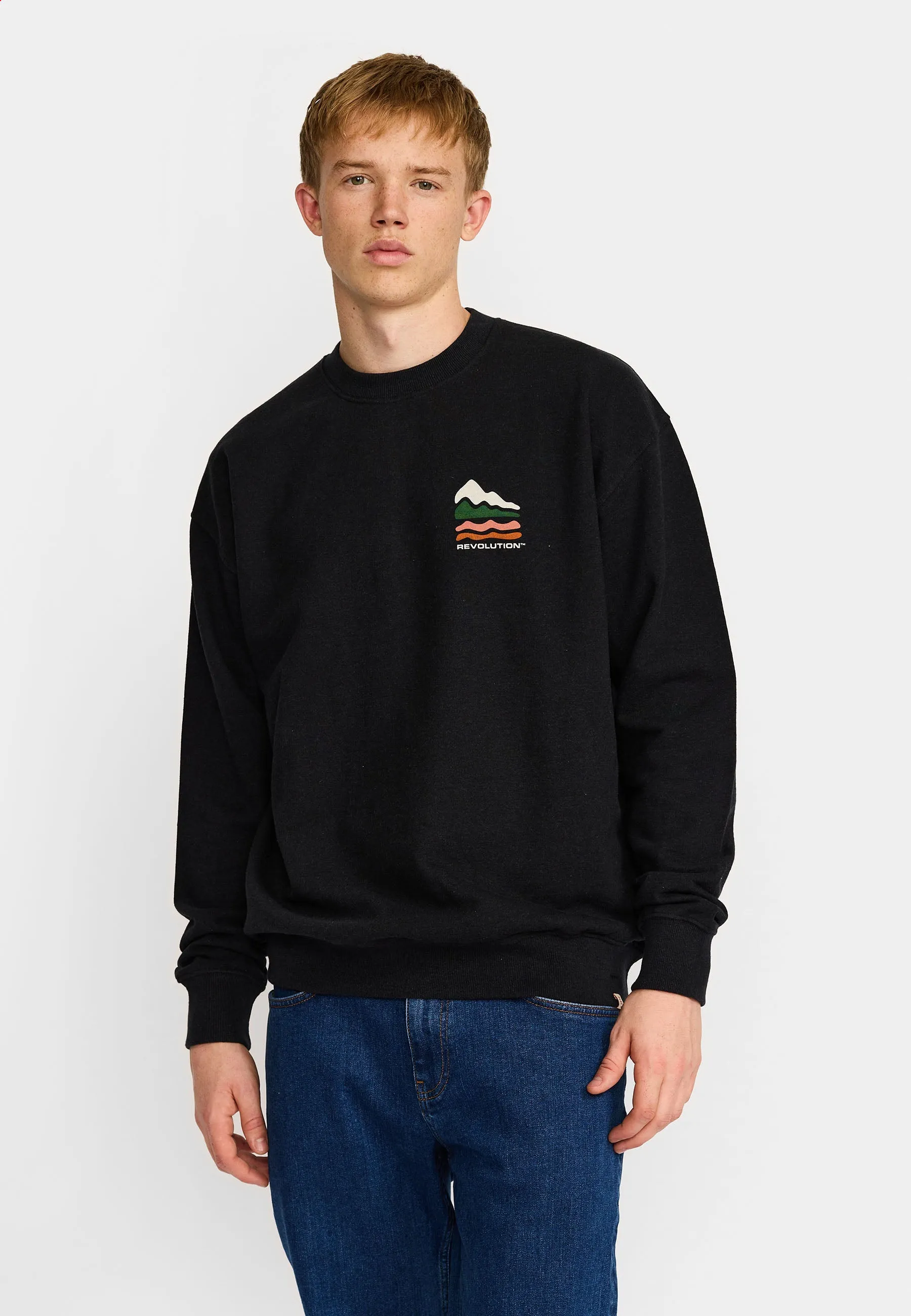 Printed Crewneck / 2812 TER - Black-melange sold by Revolution product image thumbnail 4