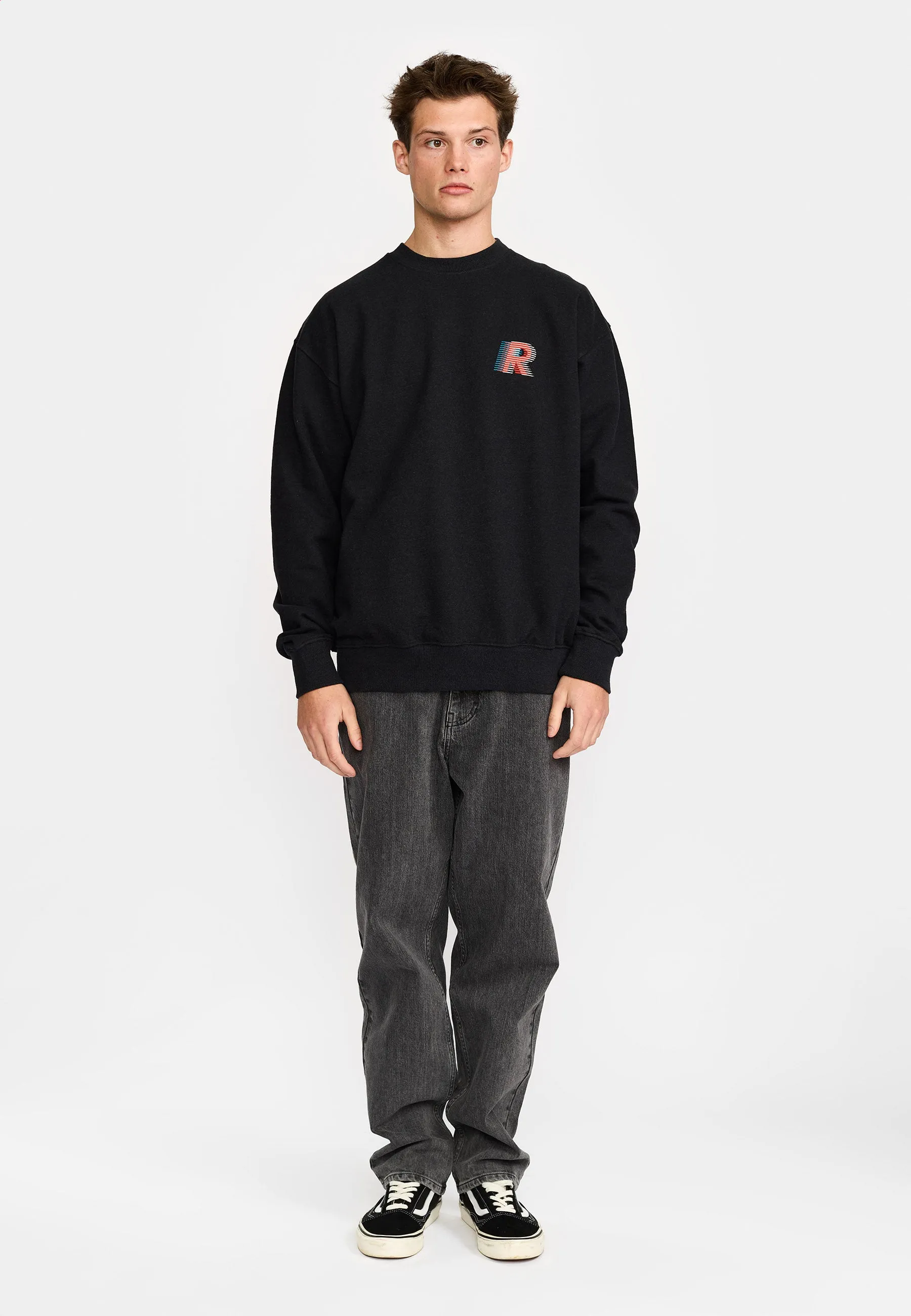 Printed Crewneck / 2812 LIN - Black-melange sold by Revolution product image thumbnail 5