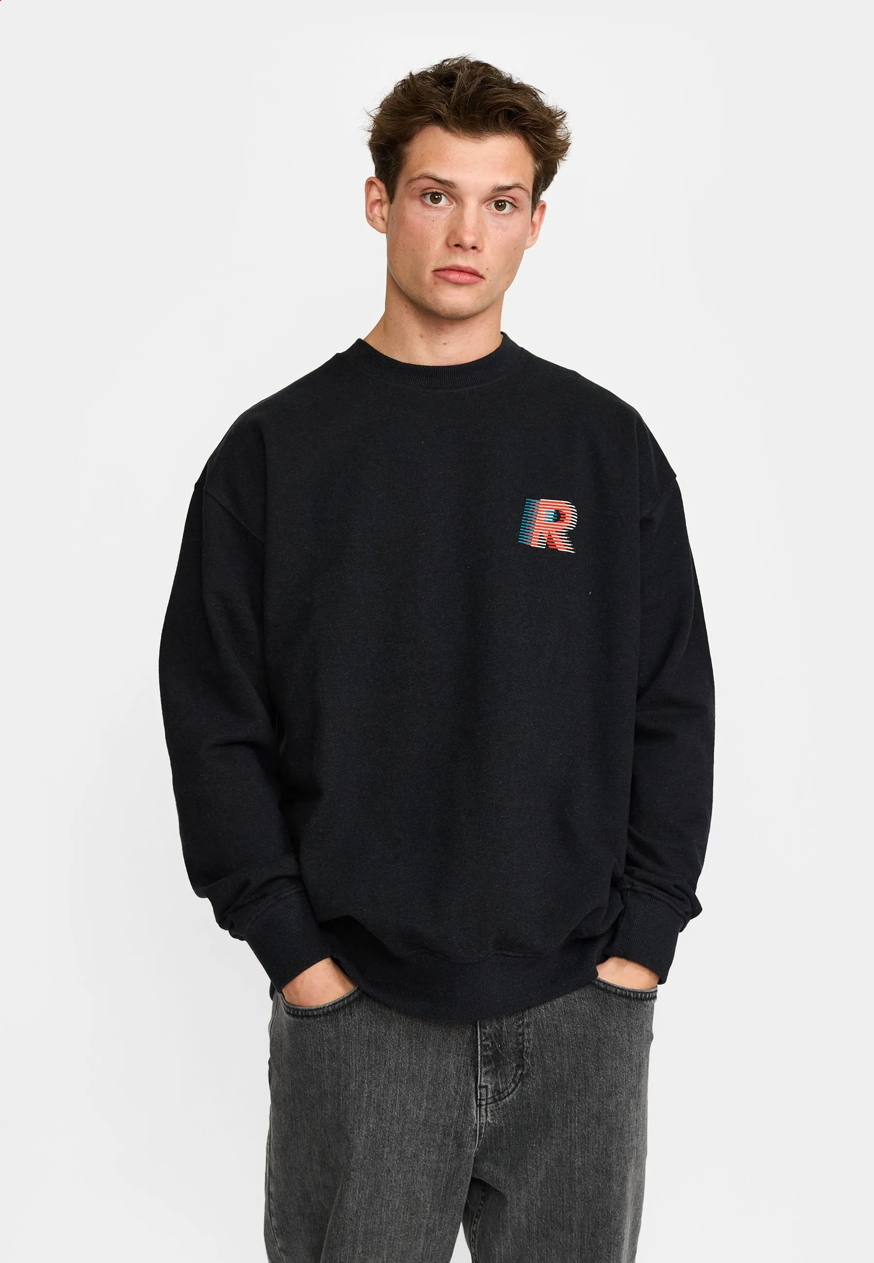 Printed Crewneck / 2812 LIN - Black-melange sold by Revolution product image thumbnail 3