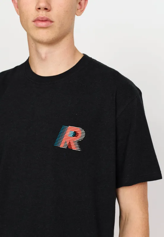 Printed T-shirt / 1459 LIN - Black-melange made by Revolution