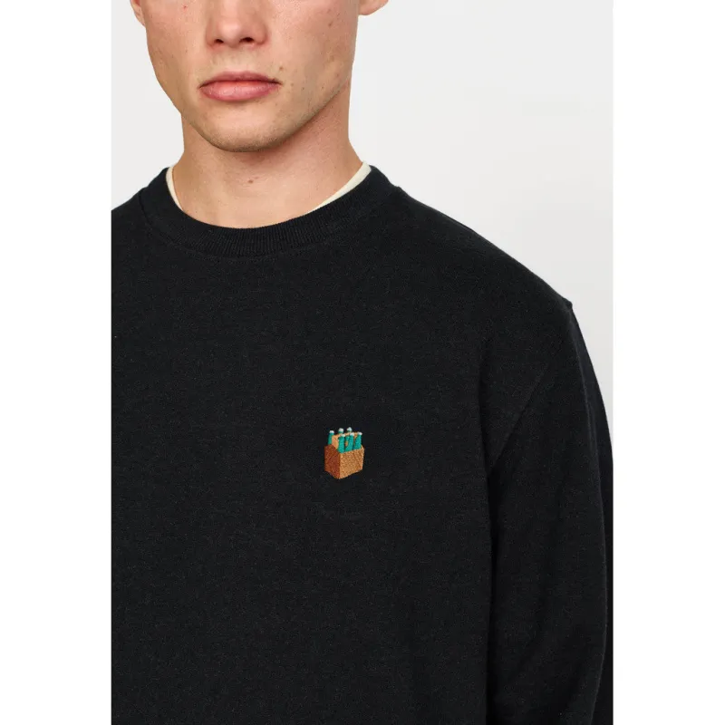 Regular Crewneck / 2811 SIX - Black-melange made by Revolution