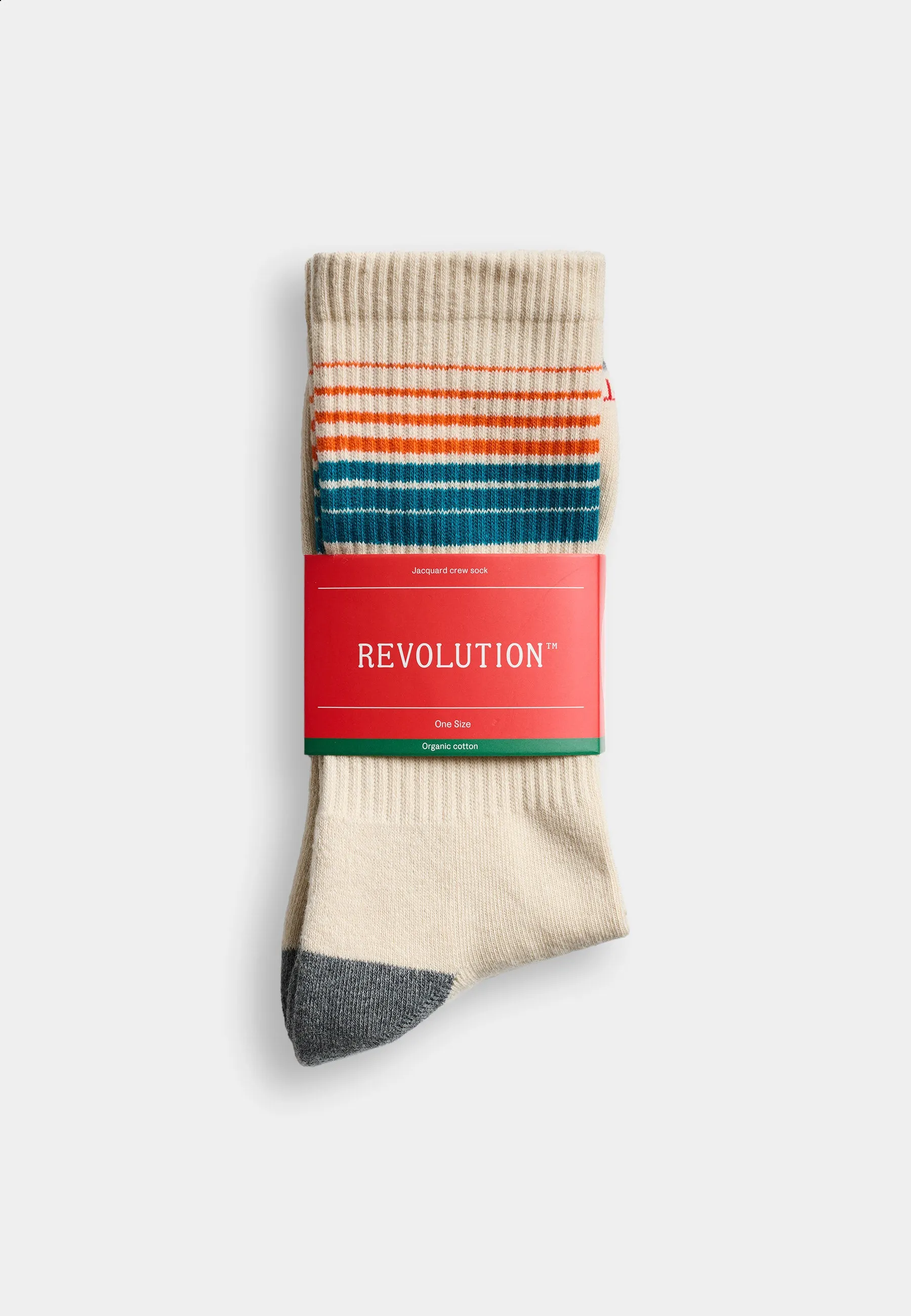 Jaquard Crew Sock / 8929 - Offwhite sold by Revolution product image thumbnail 3