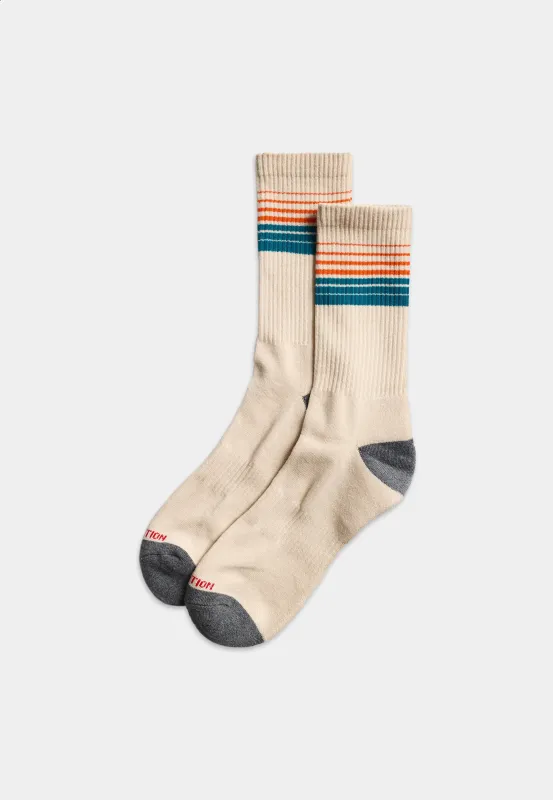 Jaquard Crew Sock / 8929 - Offwhite made by Revolution