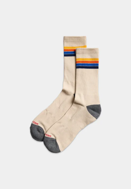 Jaquard Crew Sock / 8928 - Offwhite made by Revolution