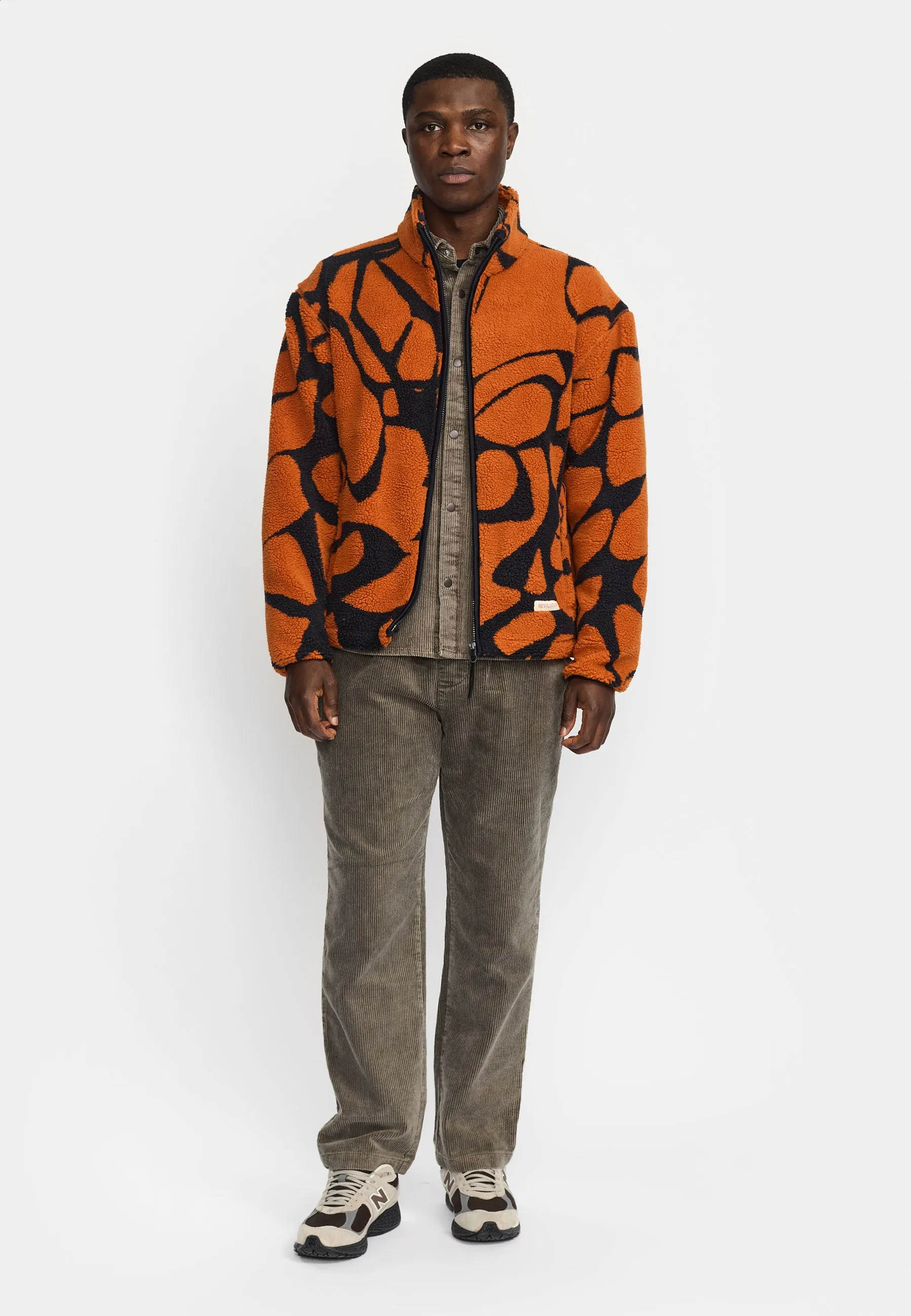 Printed Teddy Jacket / 7025 - Orange sold by Revolution