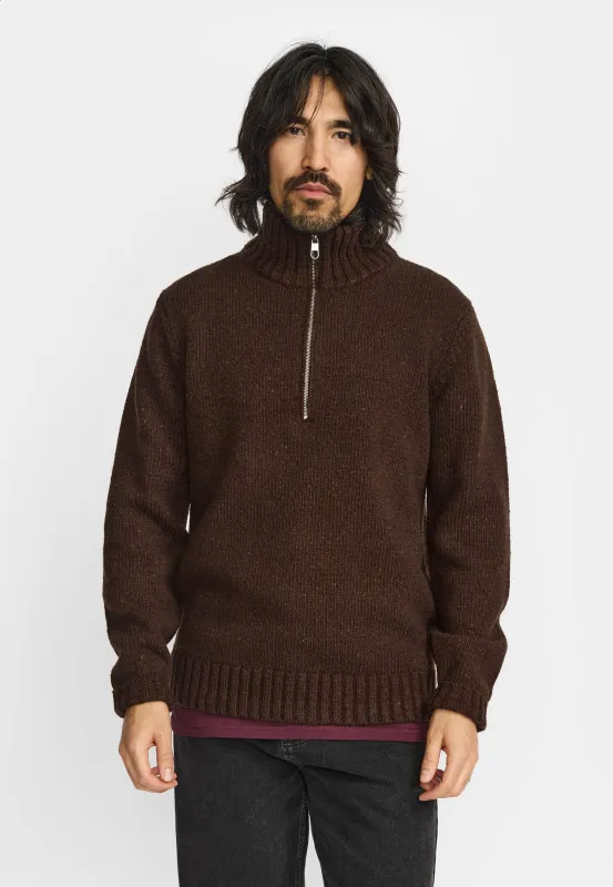 Half-zip Knit / 6619 - Darkbrown made by Revolution