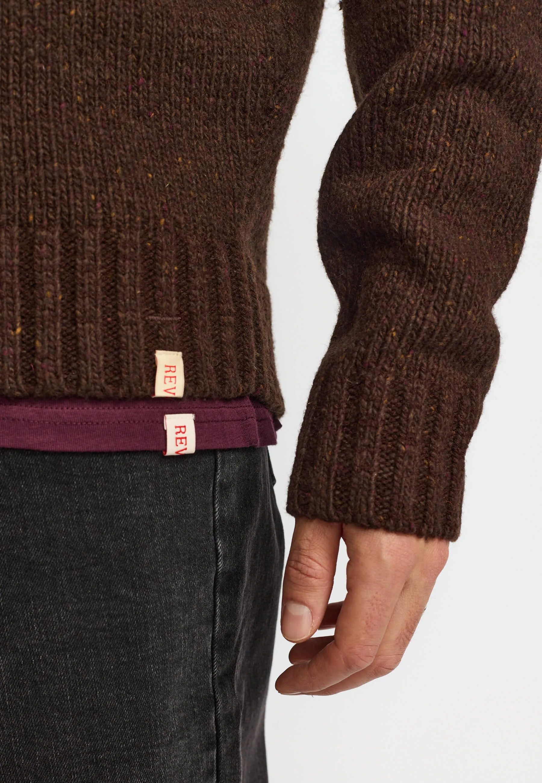 Half-zip Knit / 6619 - Darkbrown sold by Revolution product image thumbnail 5