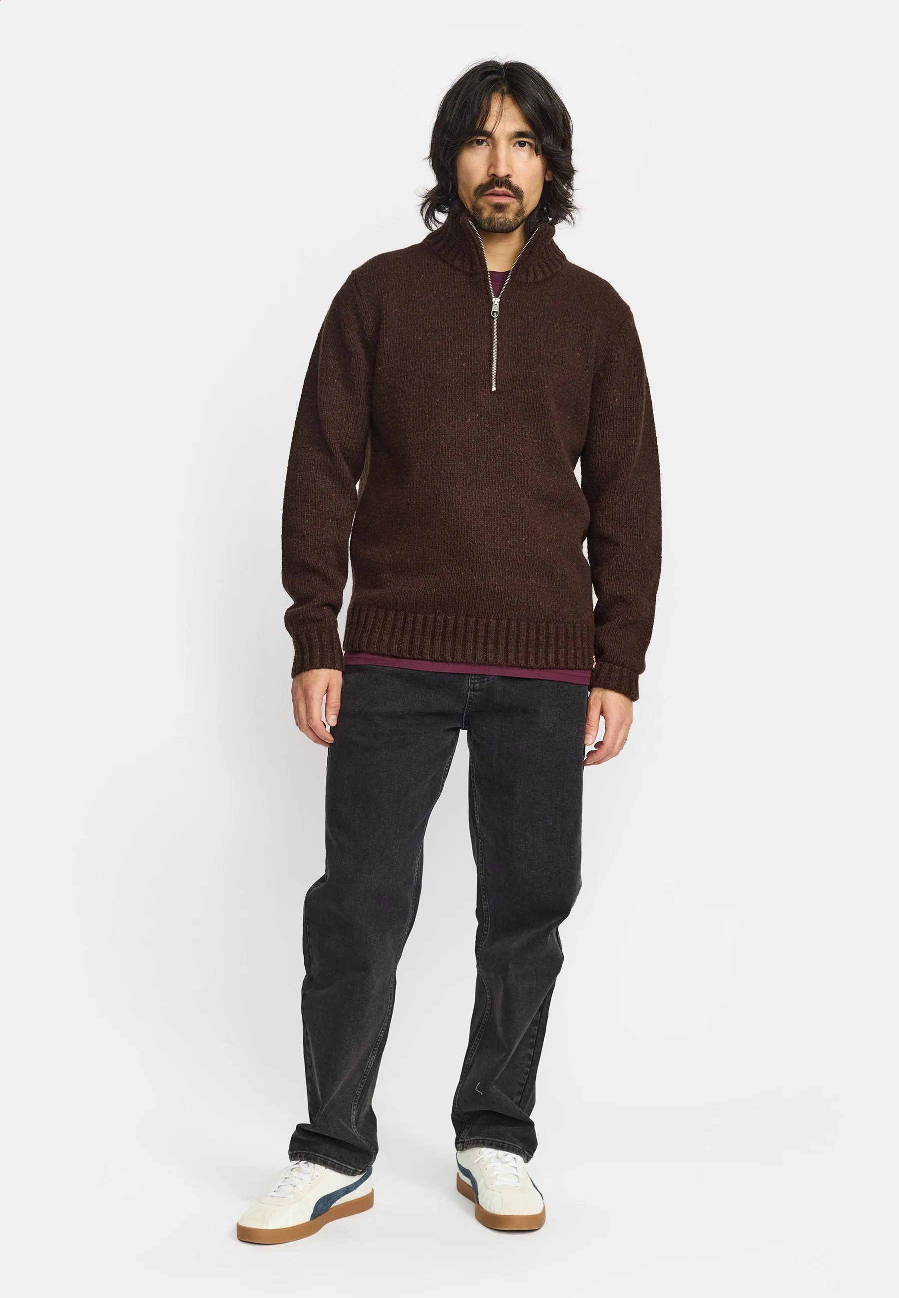 Half-zip Knit / 6619 - Darkbrown sold by Revolution product image thumbnail 2