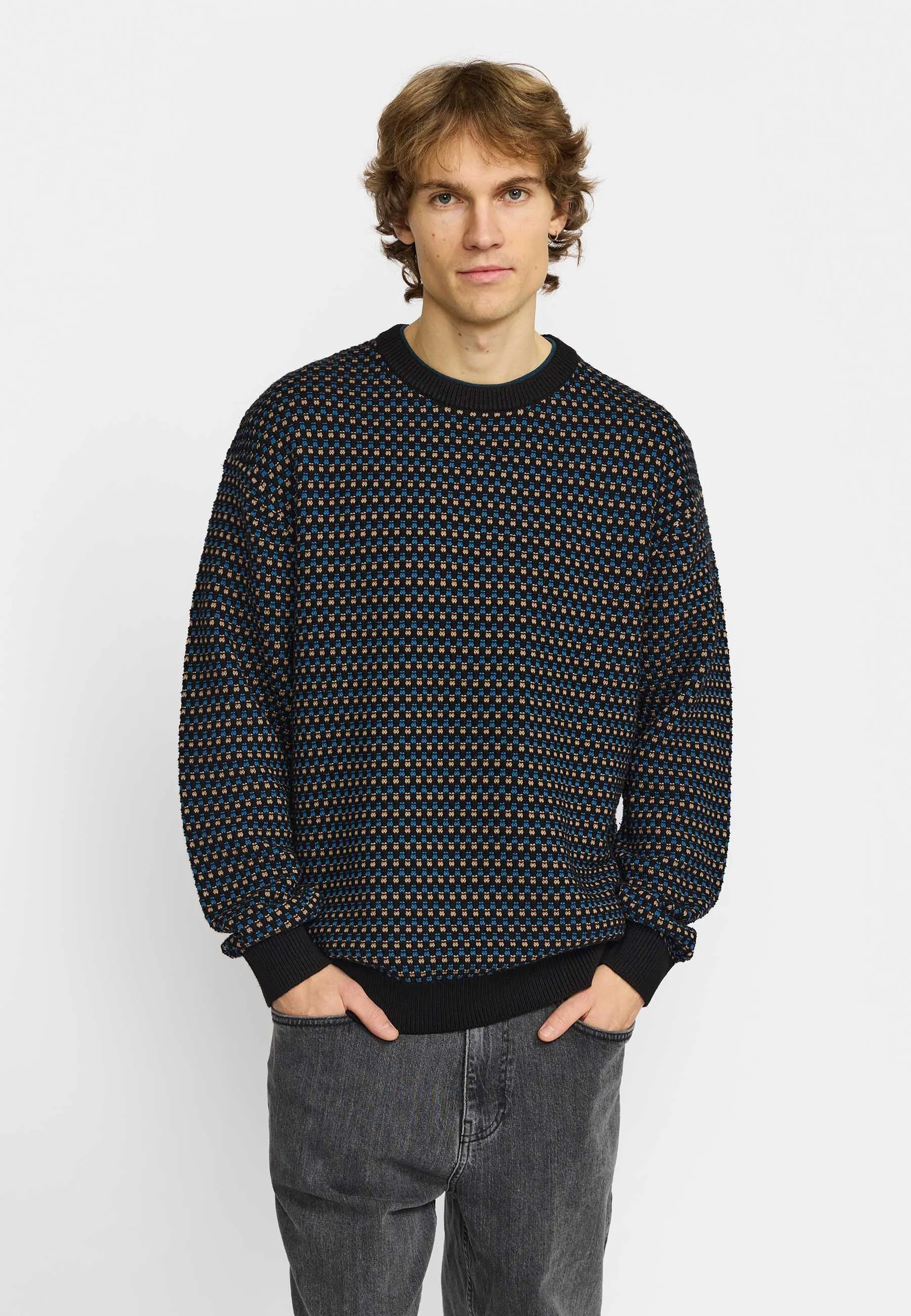 Loose Knit Sweater / 6613 - Blue sold by Revolution