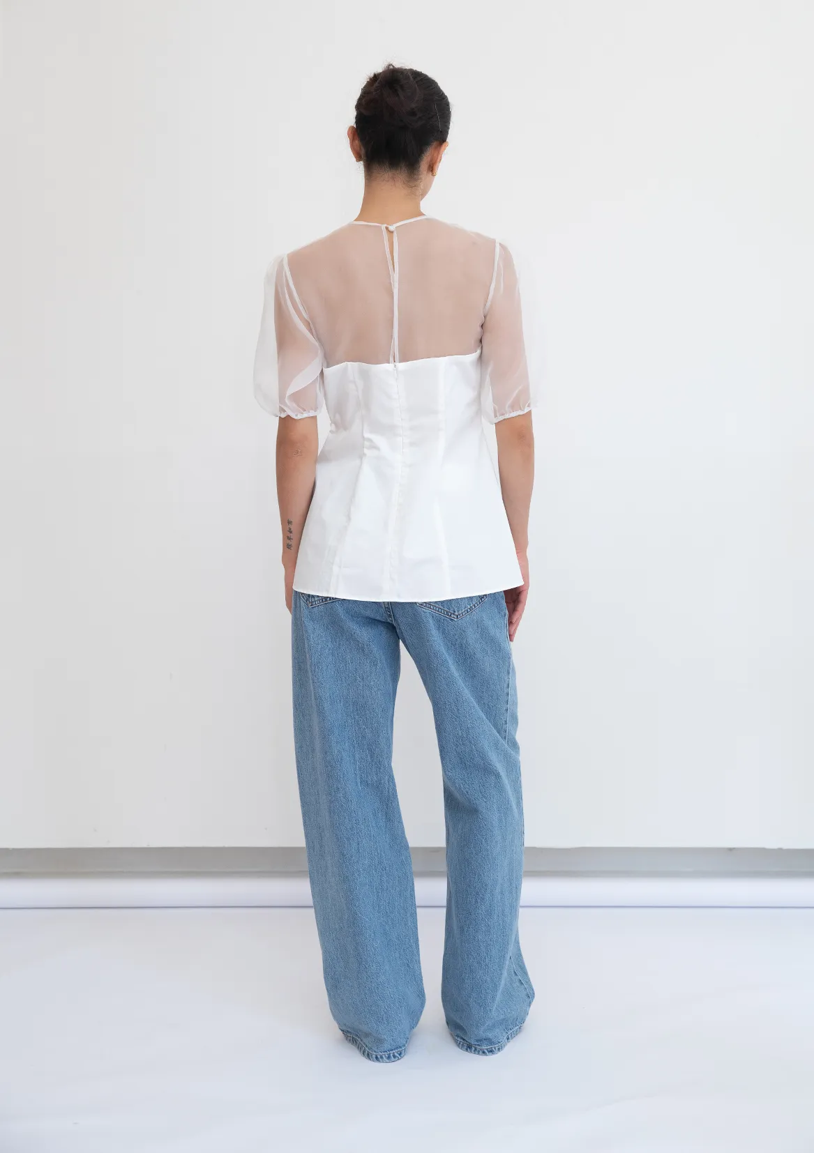White Organza Top| S2537 sold by Jillian Boustred product image thumbnail 2