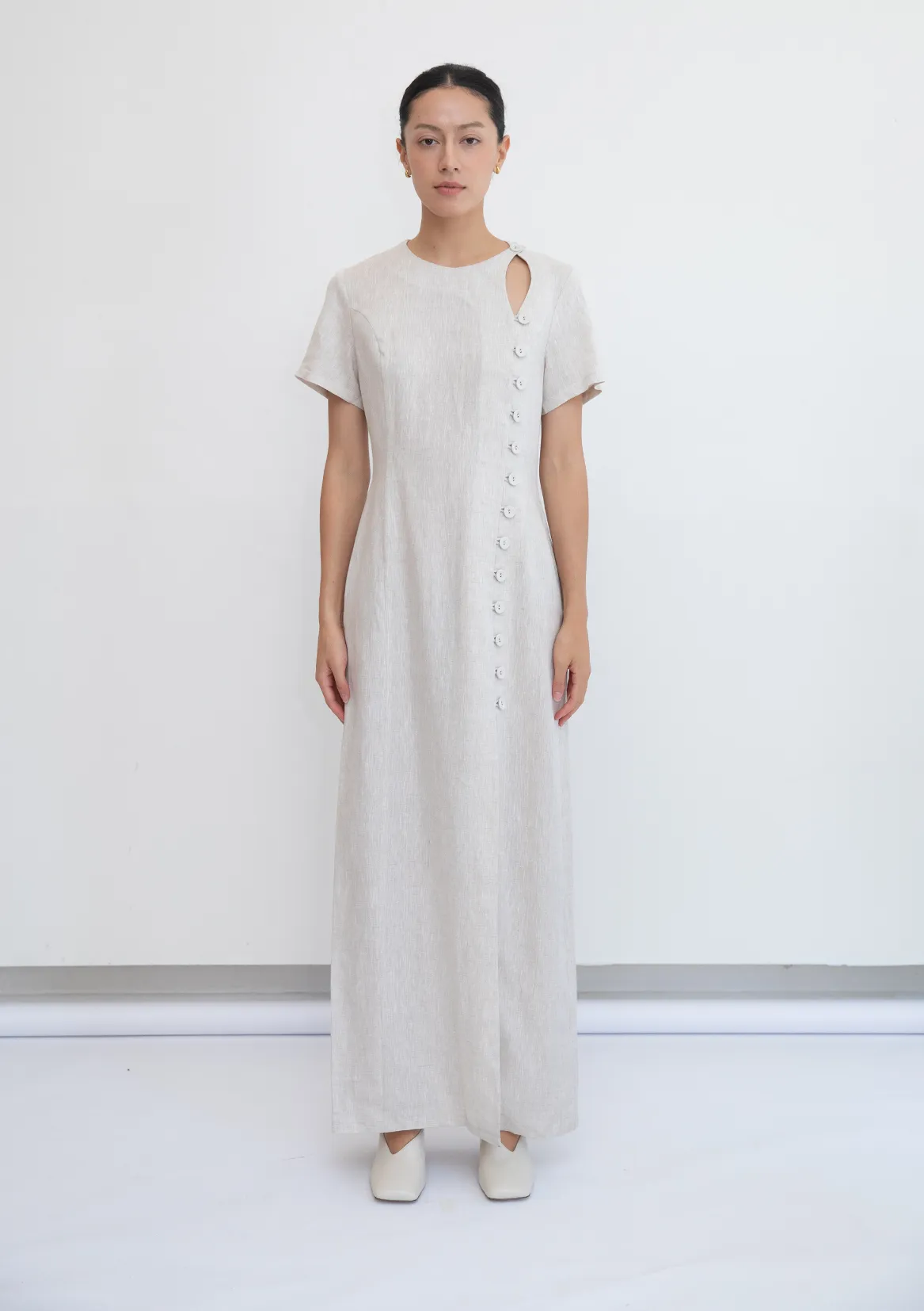 Asymmetric Linen Dress | S2583 sold by Jillian Boustred