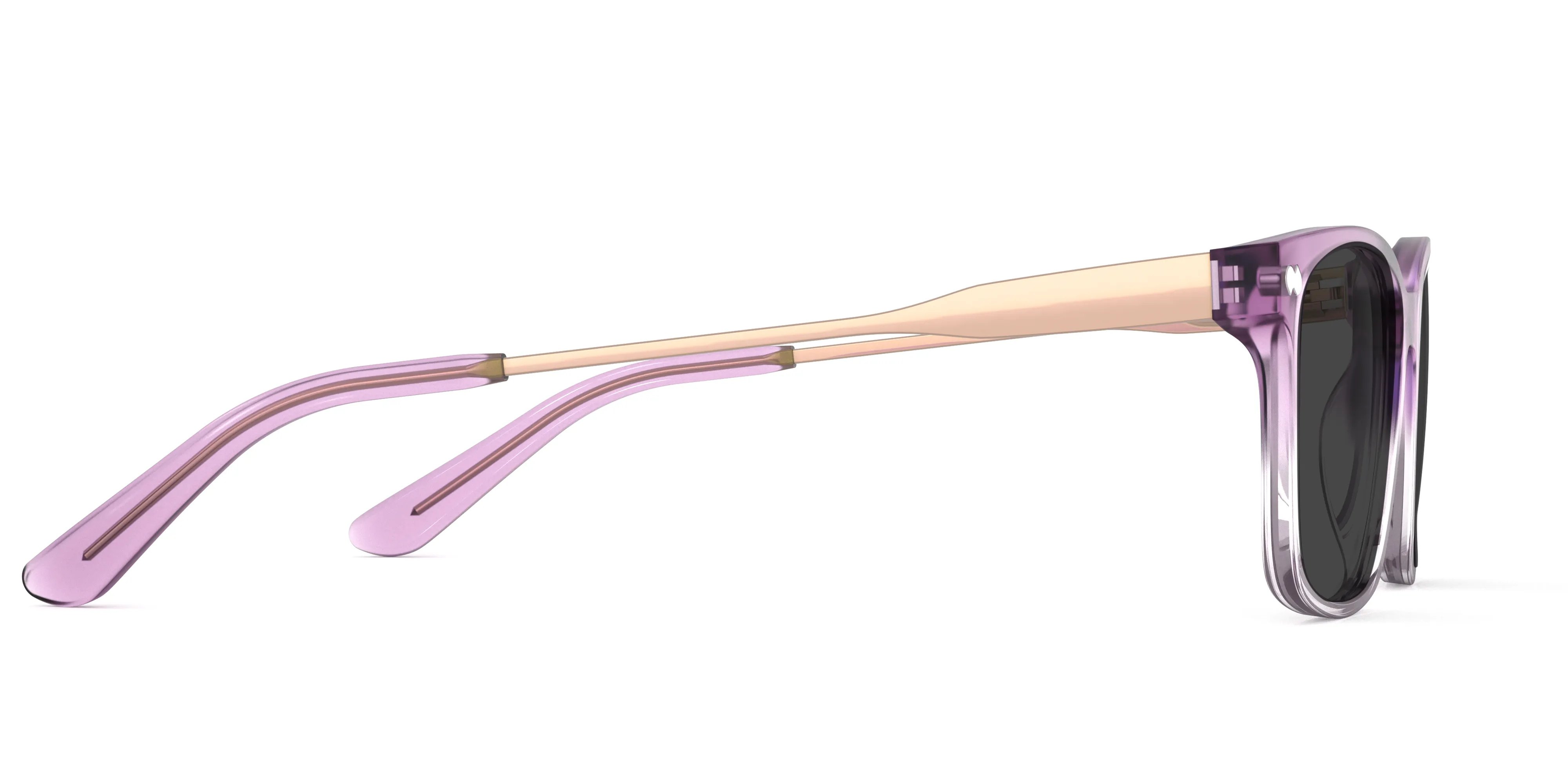 The Kirby - Violet Pearlized Gradient Acetate Rose Gold Metal Sun sold by Pair Eyewear product image thumbnail 5