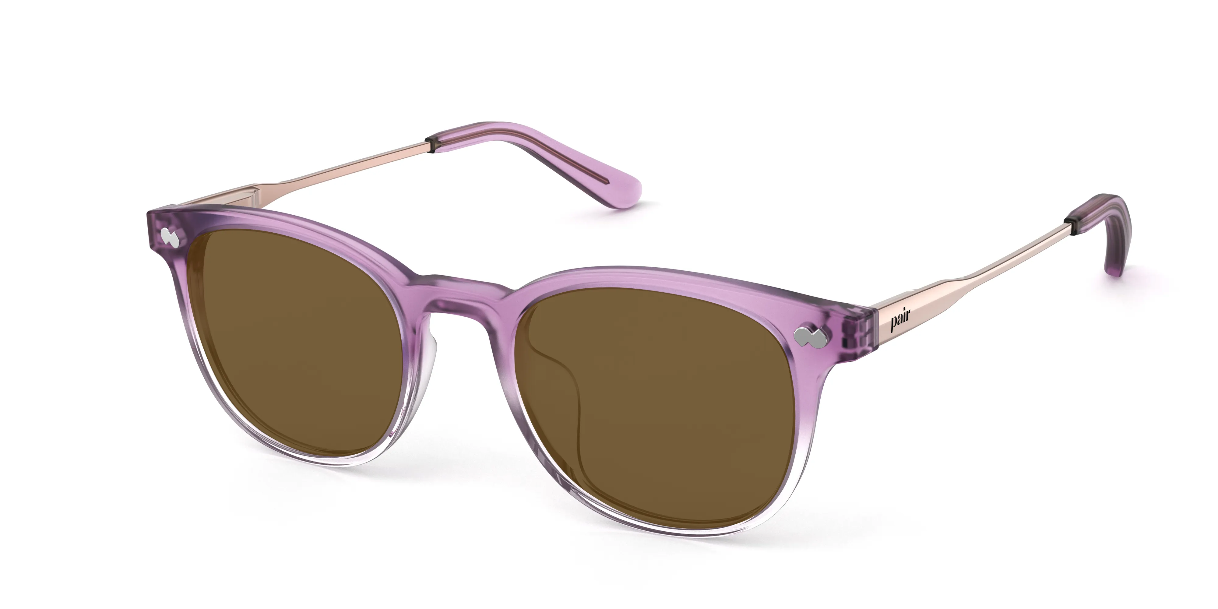 The Reese - Violet Pearlized Gradient Acetate Rose Gold Metal Sun sold by Pair Eyewear product image thumbnail 2