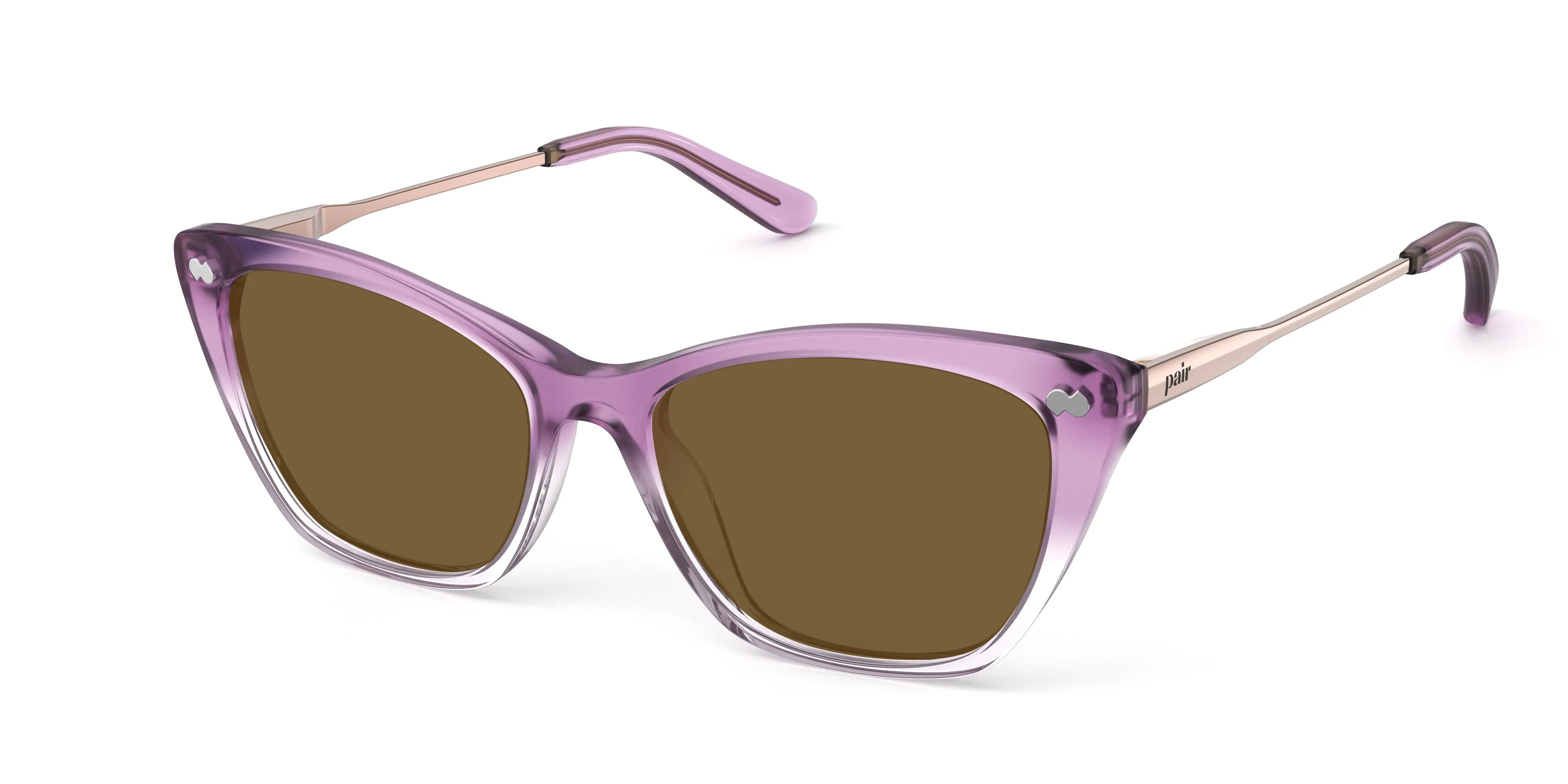 The Wanda - Violet Pearlized Gradient Acetate Rose Gold Metal Sun sold by Pair Eyewear product image thumbnail 2