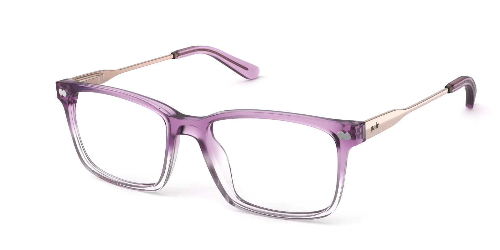 The Kirby - Violet Pearlized Gradient Acetate Rose Gold Metal made by Pair Eyewear